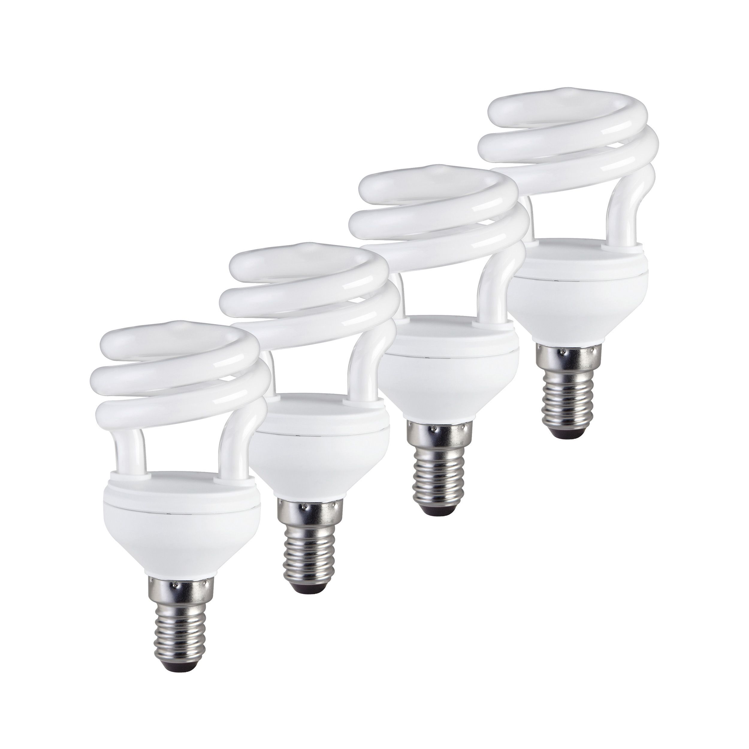 Diall E14 9W CFL Spiral Bulb, Pack of 4 Departments DIY at B&Q