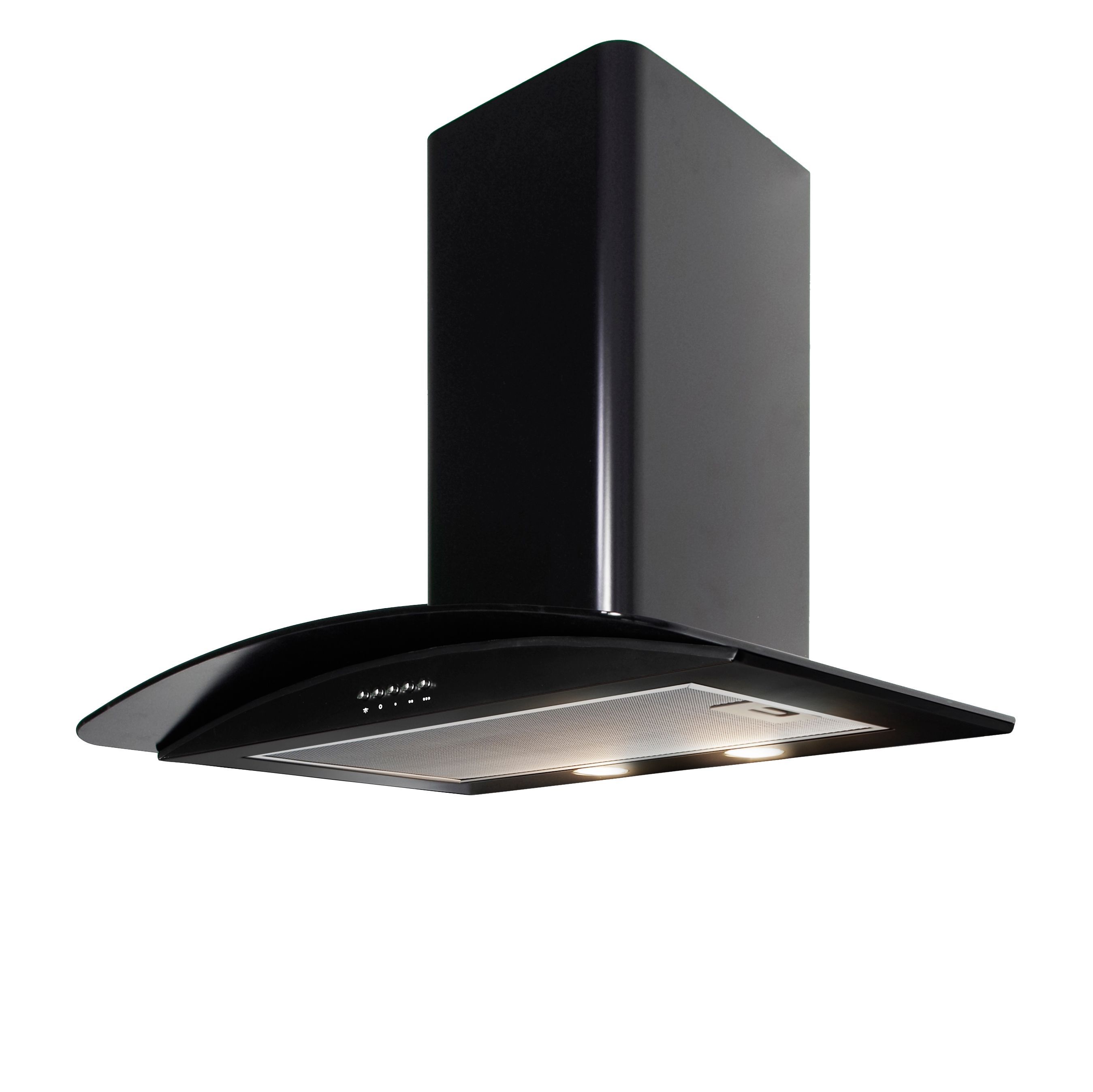 Cooke Lewis CLGCH60BK Black Steel Glass Curved Cooker Hood W   5052931536887 01c