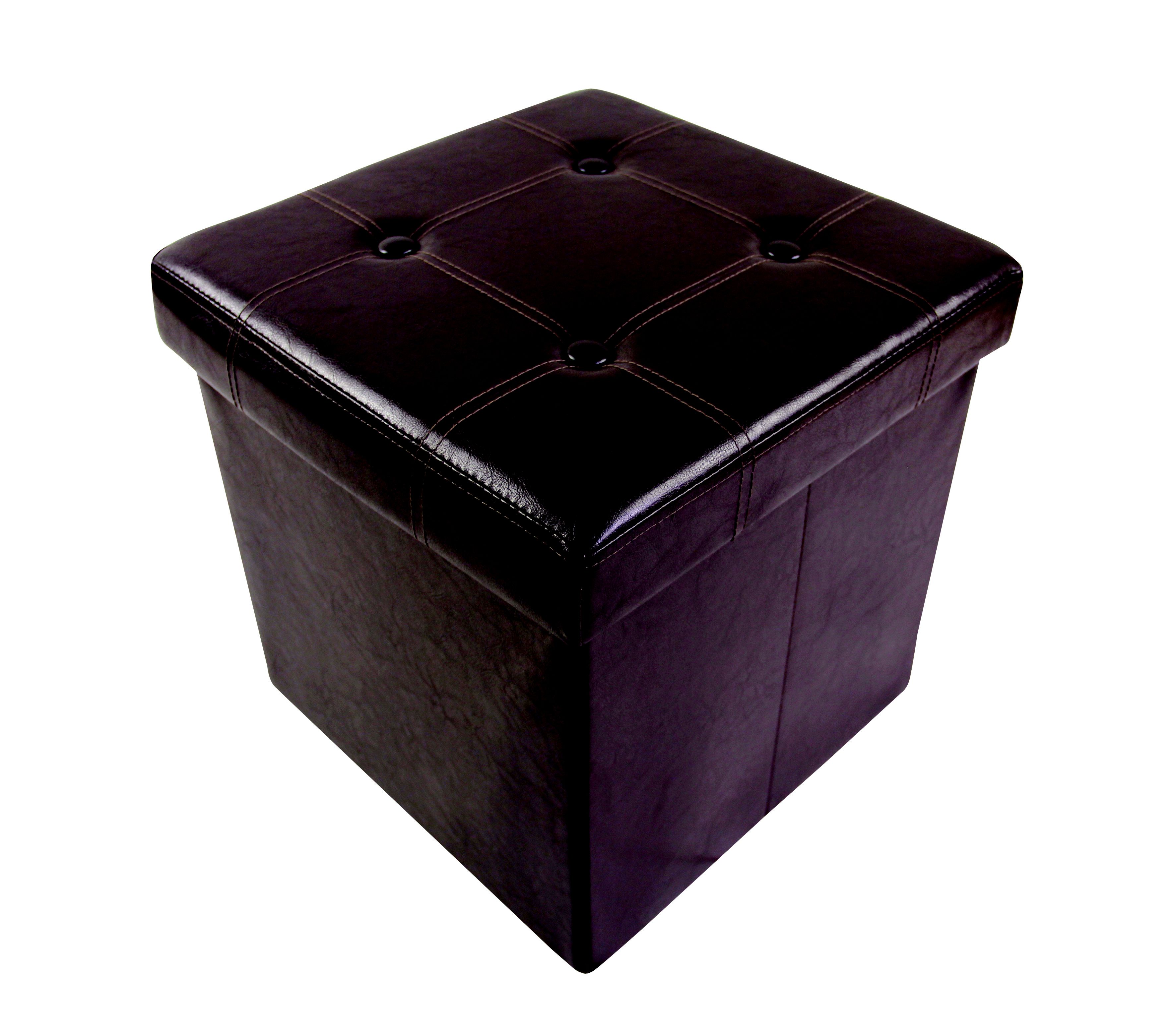 Brown Storage Ottoman Cube (H)375mm (W)375mm (D)380mm Departments