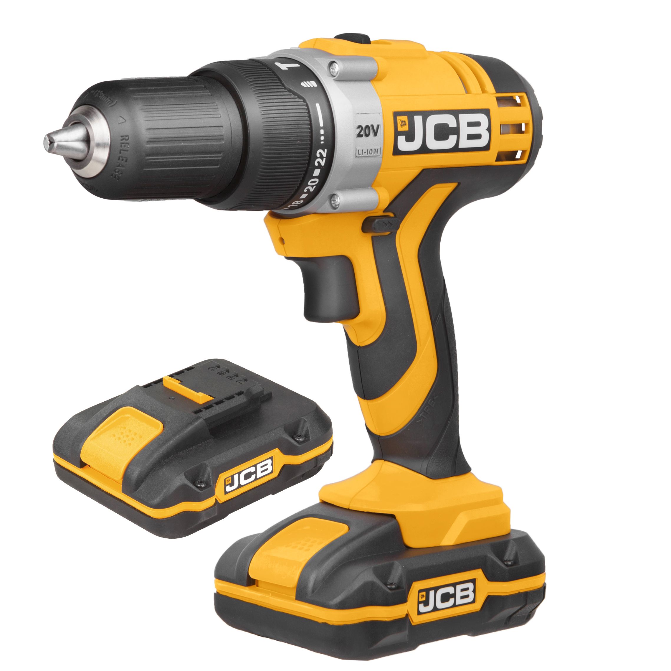 JCB Cordless 20V 1.5Ah Li-ion Combi Drill 2 Batteries JCB-CD20LI2 ...