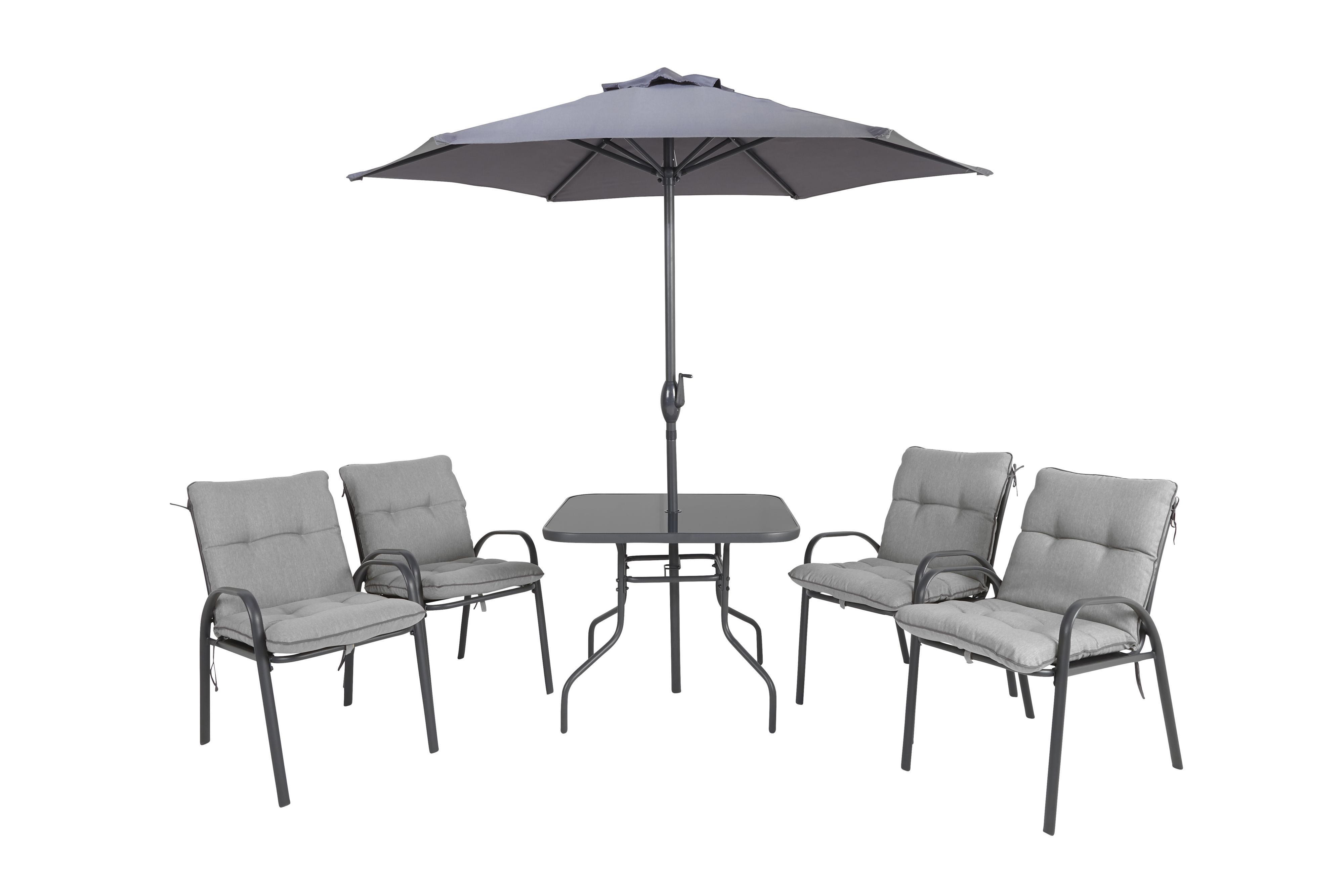 Cranbrook Metal 4 seater Dining table & chairs | Departments | DIY at B&Q