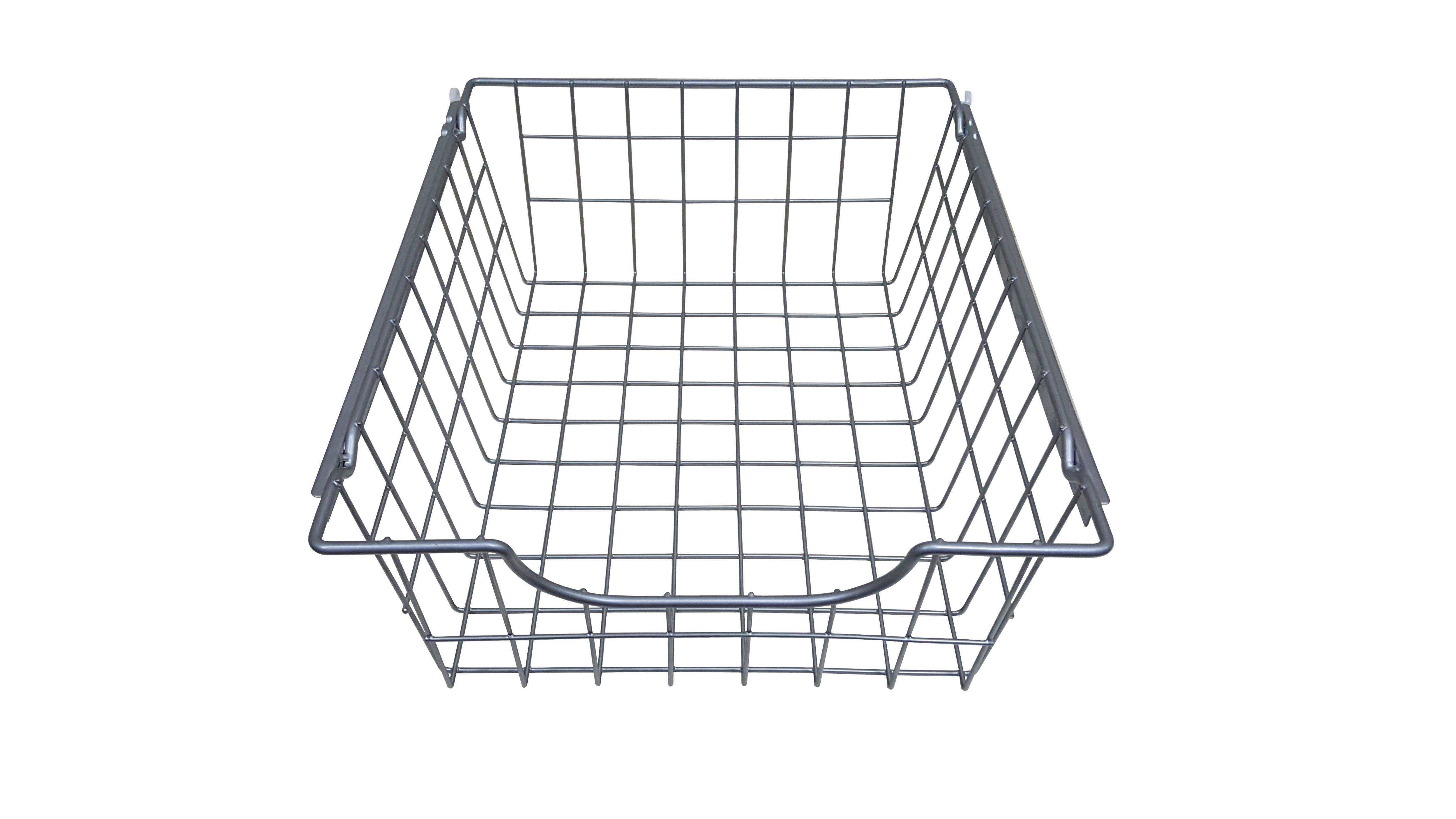 Perkin Wire Silver effect Iron Sliding Storage basket (H)160mm (W)375mm