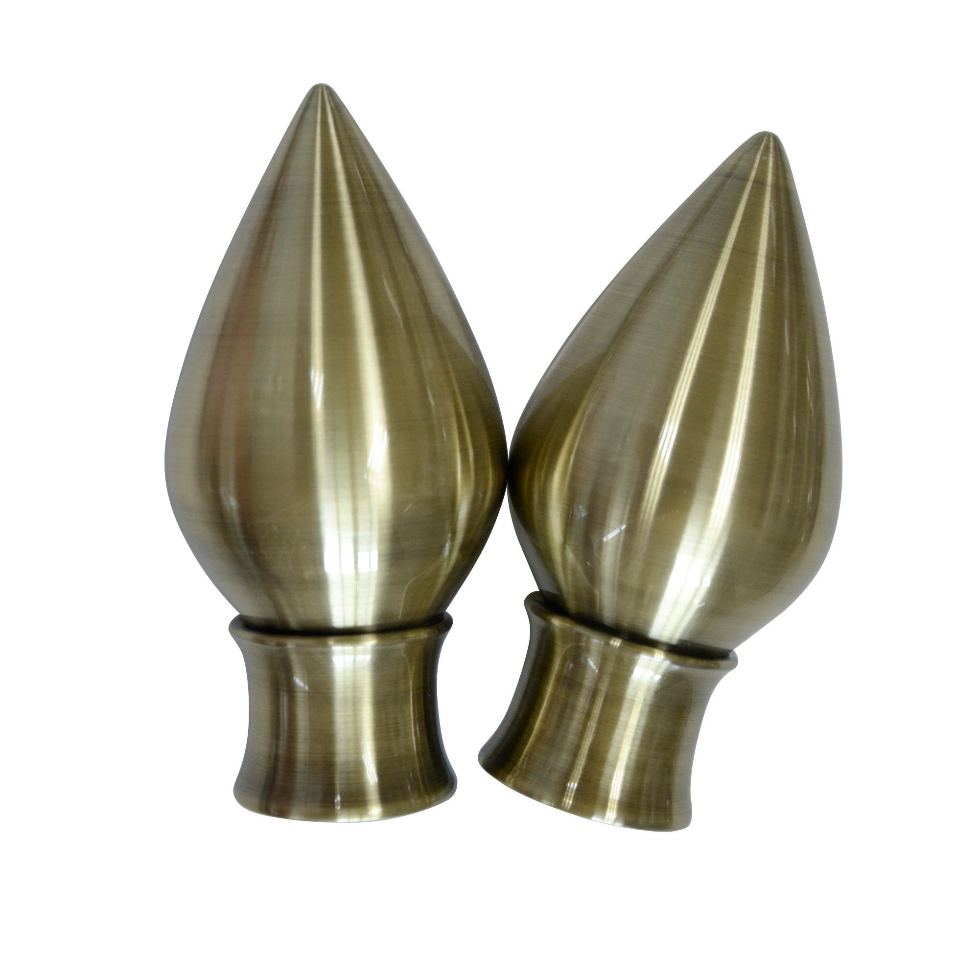 Penrith Antique Brass Effect Metal Teardrop Curtain Pole Finial