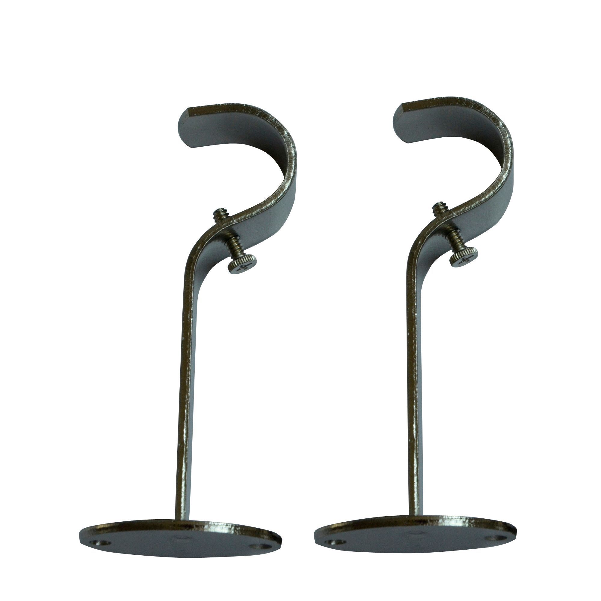 Stainless Steel Effect Metal Curtain Pole Bracket Dia 28mm Pack
