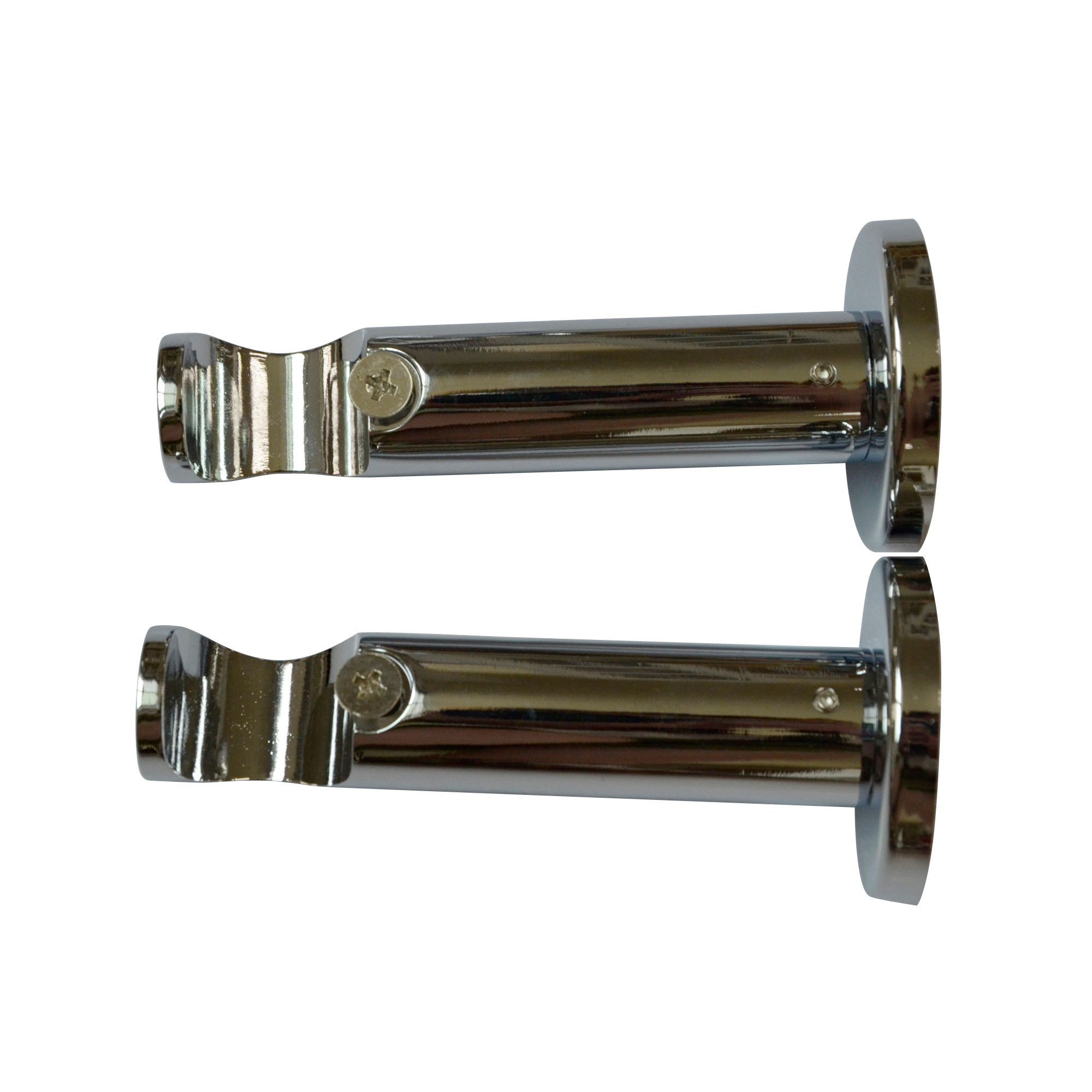 Cylinder Stainless Steel Effect Metal Curtain Pole Bracket Dia