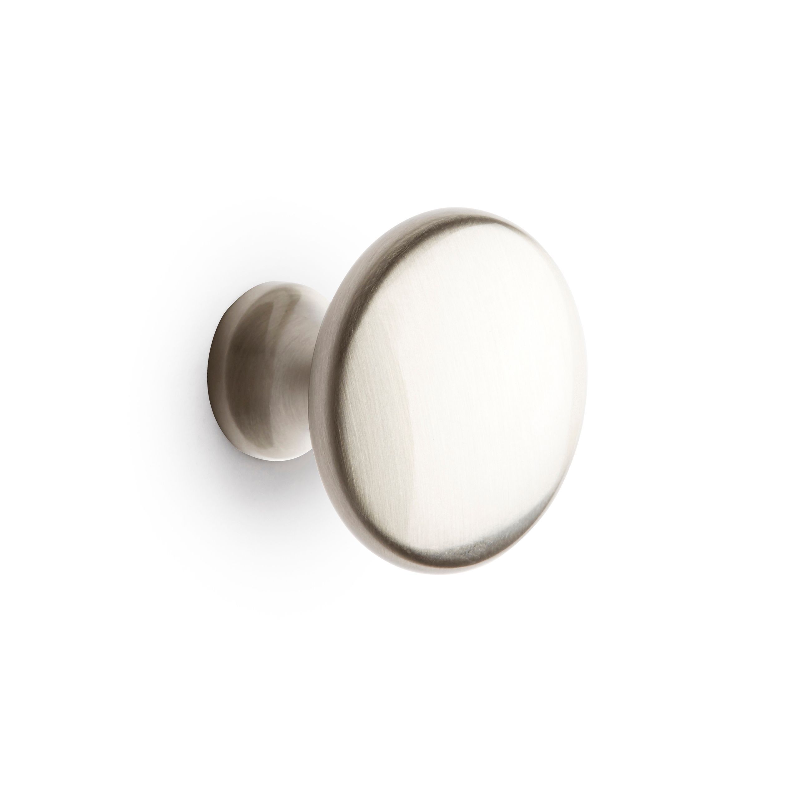 B&Q Brushed nickel effect Round Bedroom Knob handle (W)30 mm