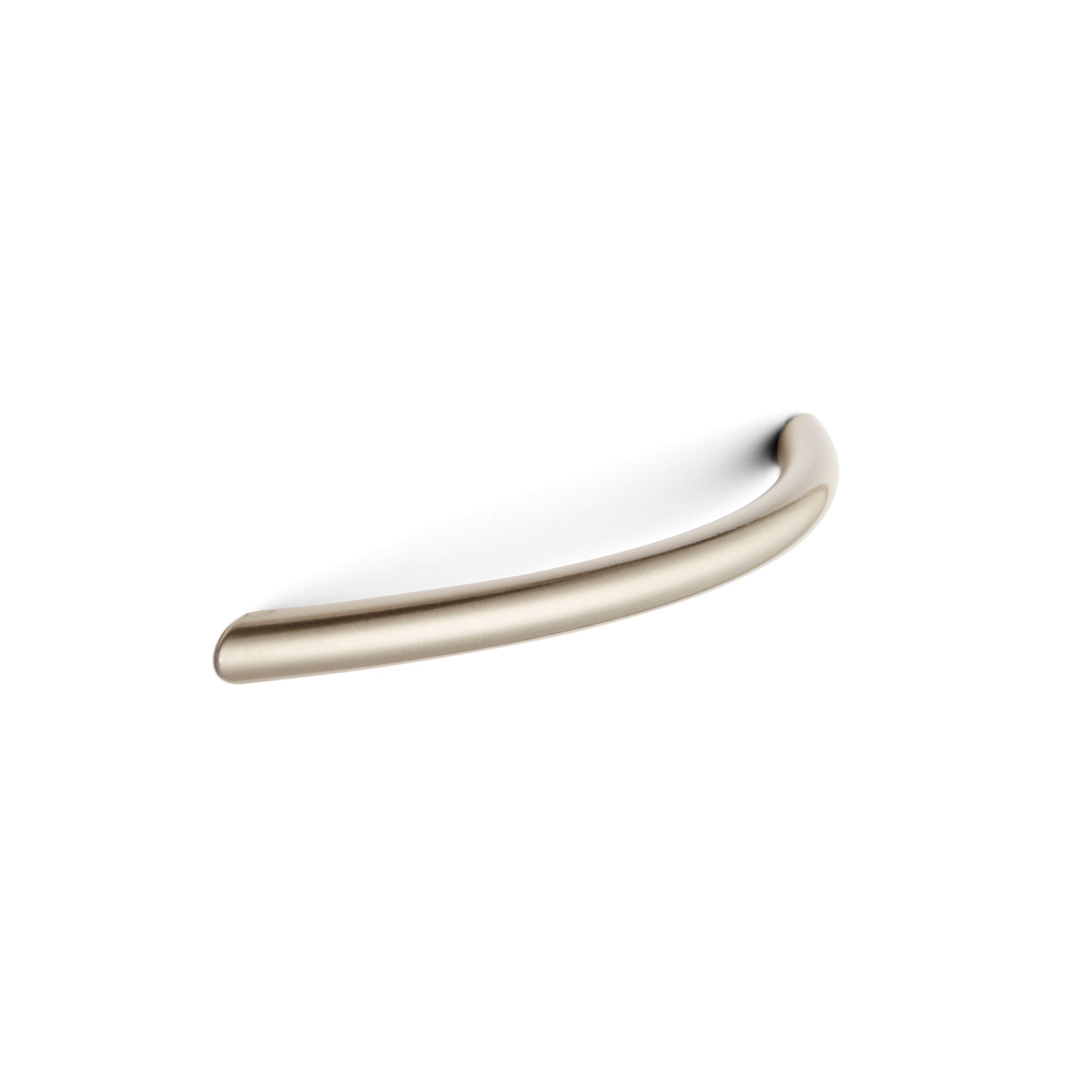 B&Q Brushed nickel effect Bow Bedroom Handle handle (W)9 mm