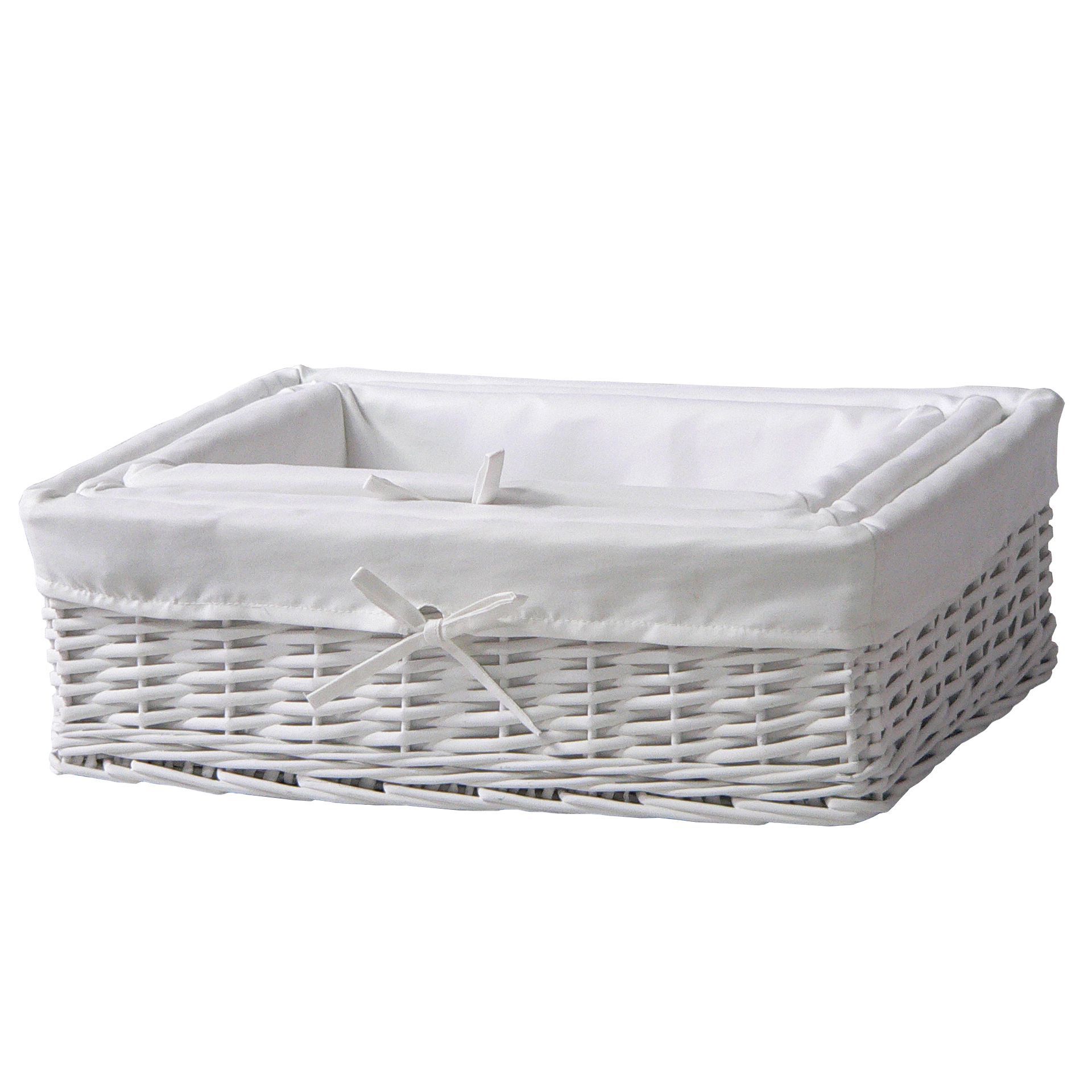 White 3L Willow Nestable Storage box, Pack of 3 | Departments | DIY at B&Q