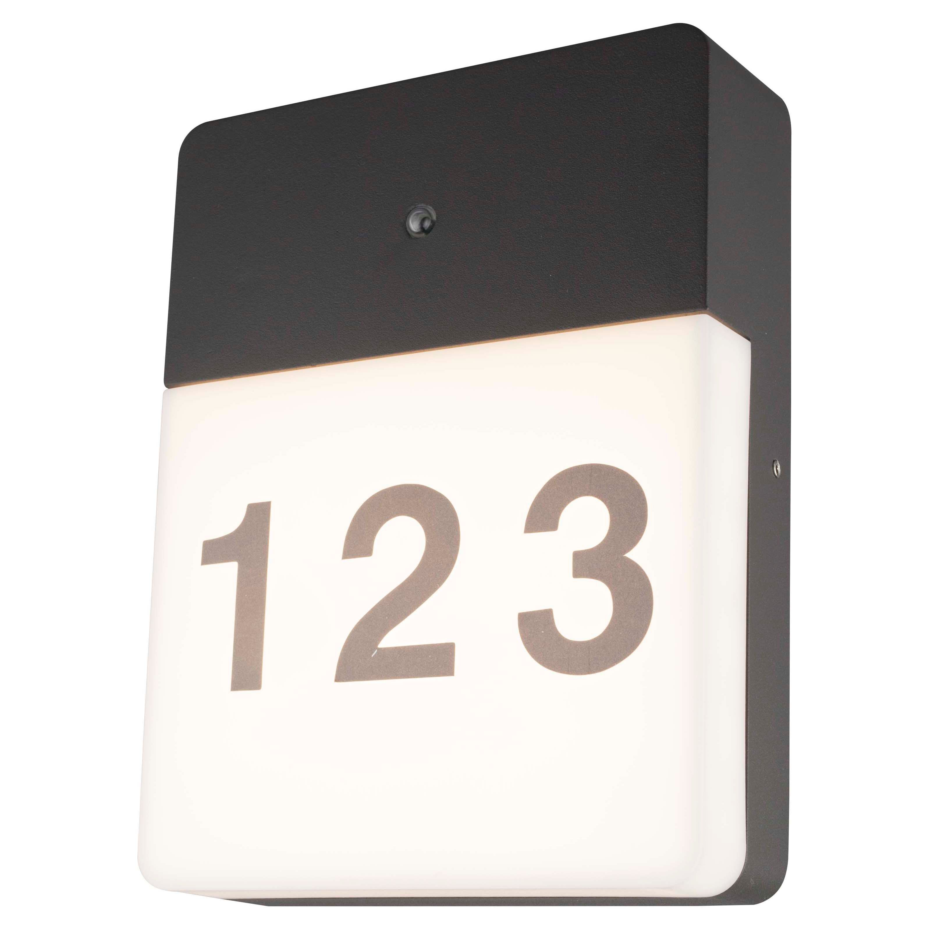 Blooma Burnet Grey Mains Powered External Door Number Wall Light