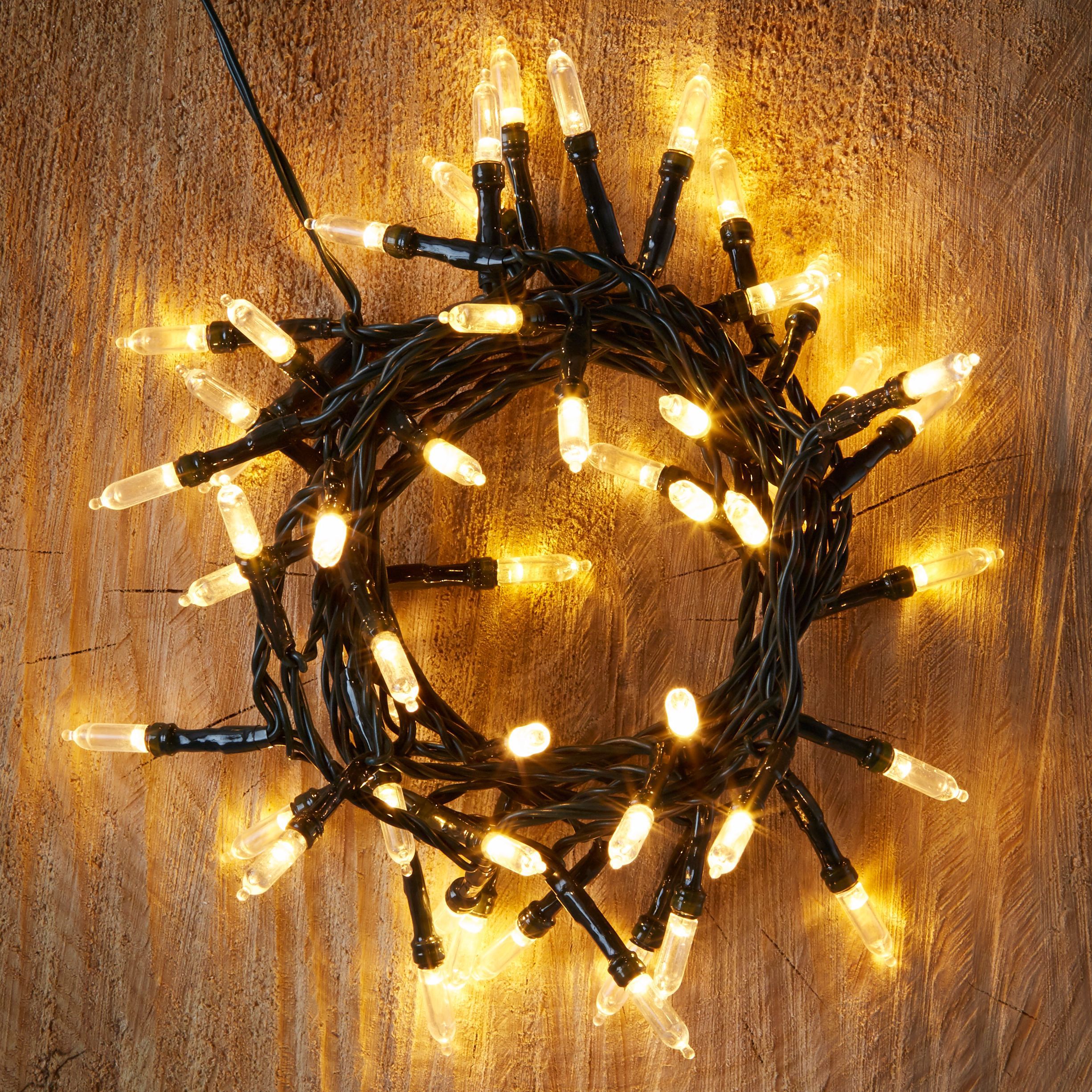 50 Warm White LED String Lights | Departments | DIY at B&Q