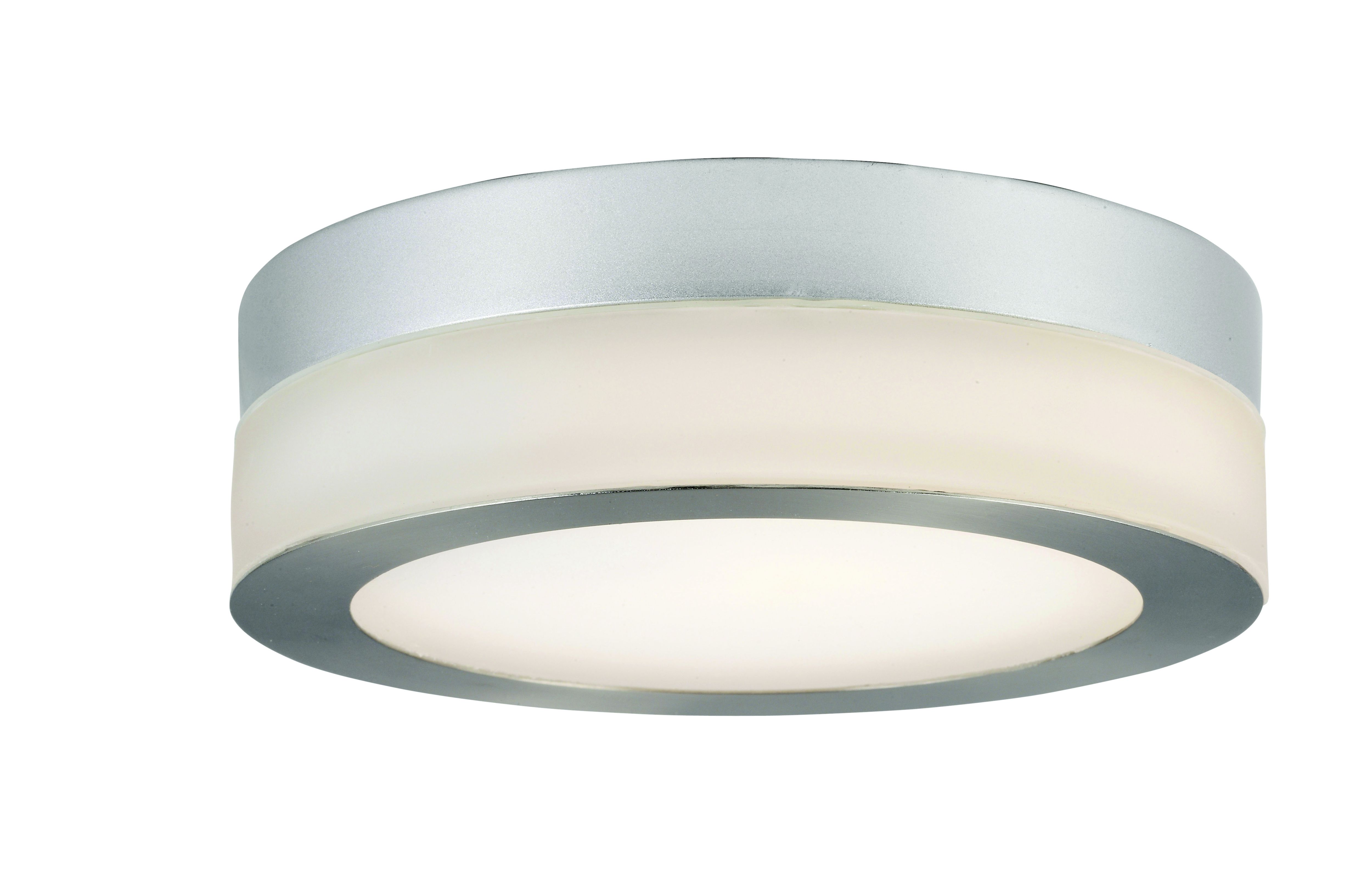 Asonia Round Brushed chrome effect Bathroom ceiling light | Departments ...