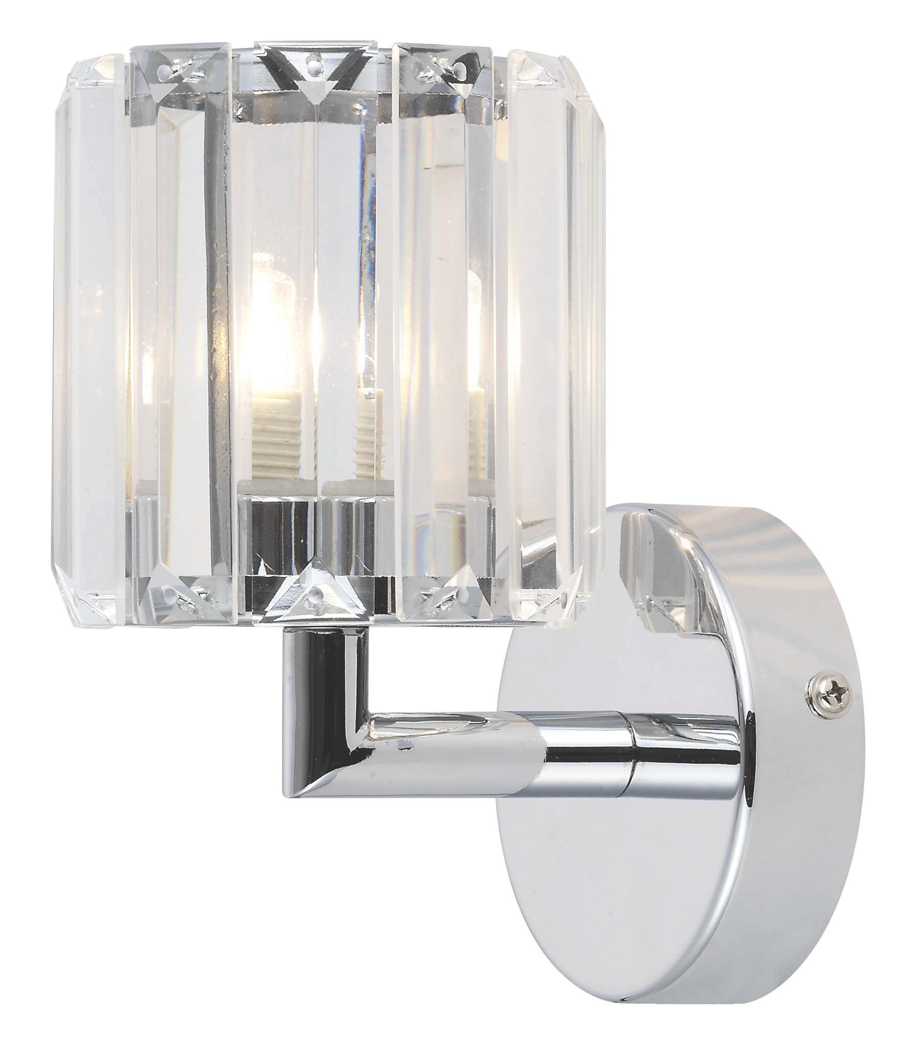 Pereti Chrome effect Bathroom wall light Departments DIY at B&Q