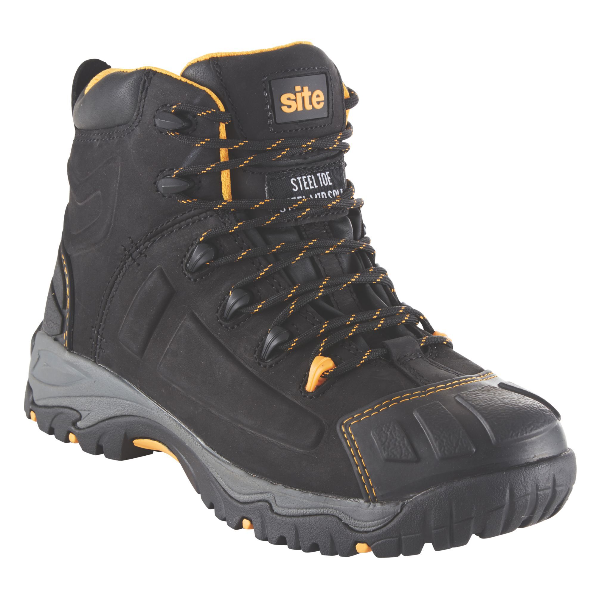 Site Fortress Men's Black Safety boots, Size 8 | Departments | DIY at B&Q