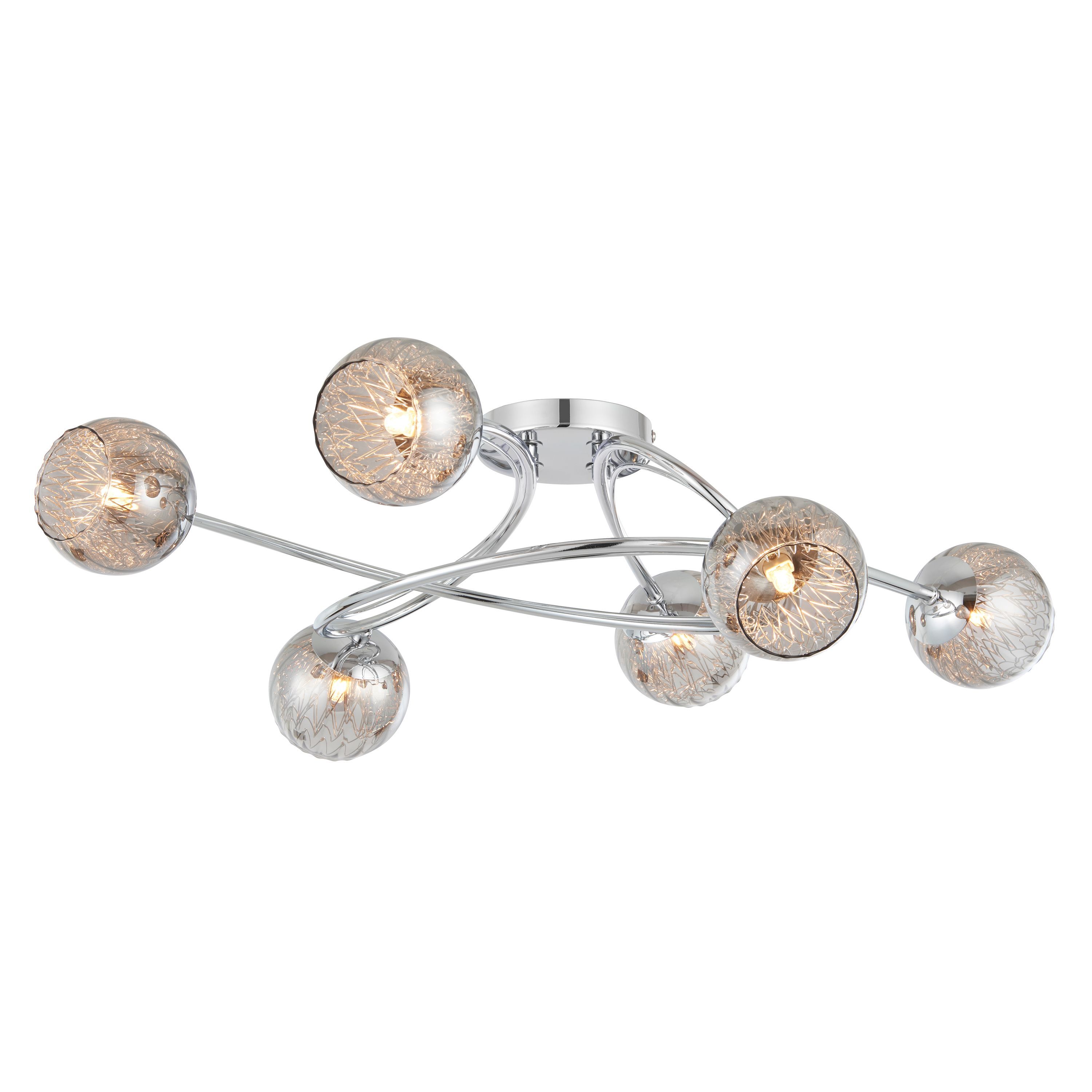 Roset Chrome Effect 6 Lamp Ceiling Light Departments Diy At B Q