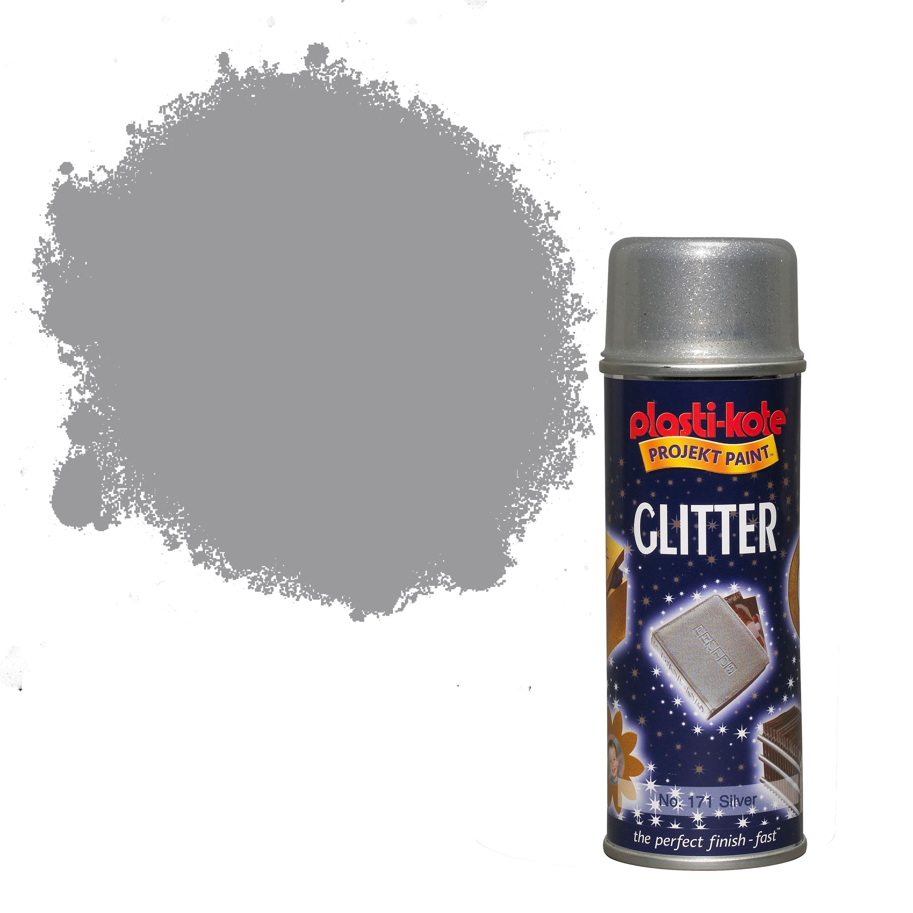 PlastiKote Glitter Silver Glitter Effect Spray Paint 200 ml