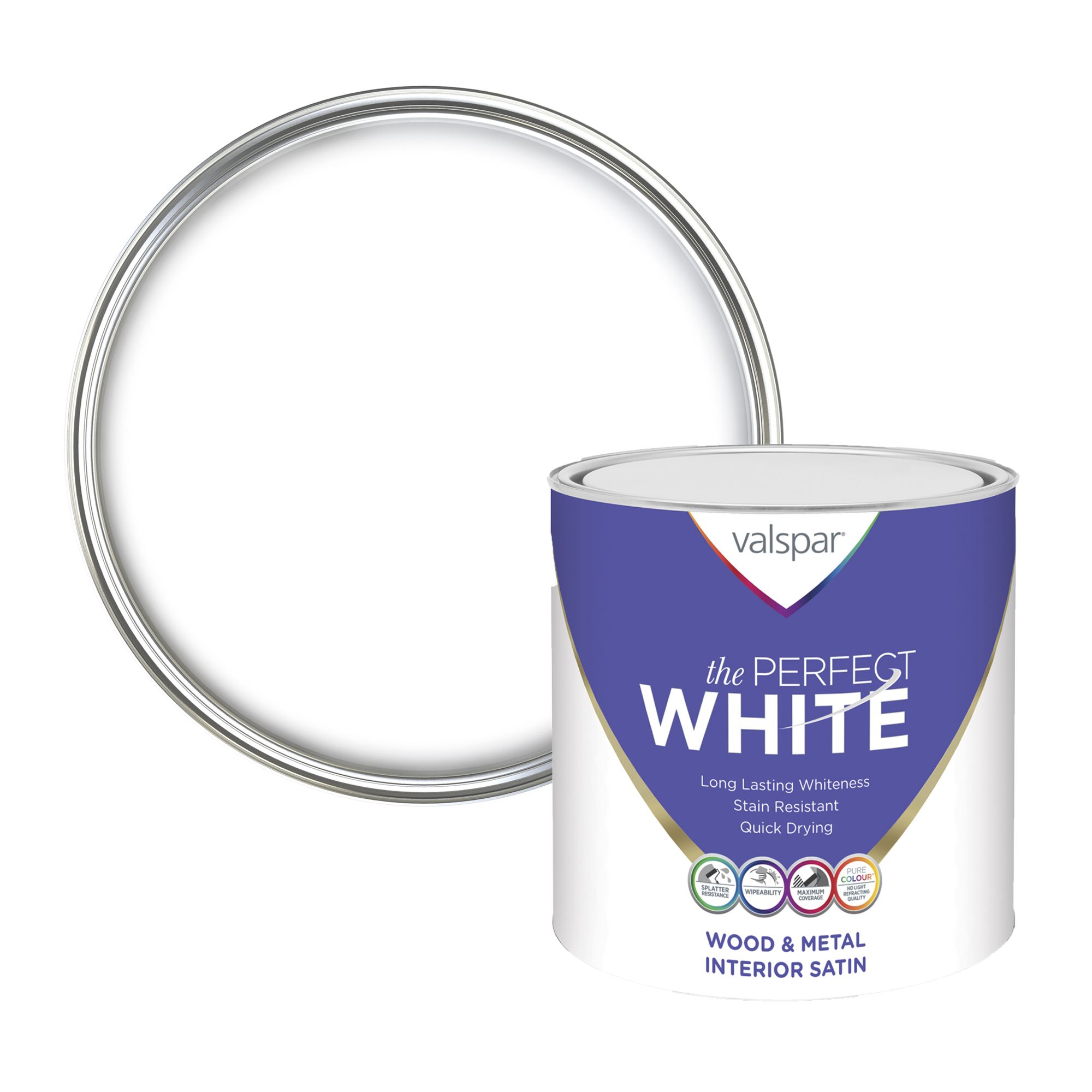 Valspar The Perfect White Satin Paint 2.5L | Departments | DIY At B&Q