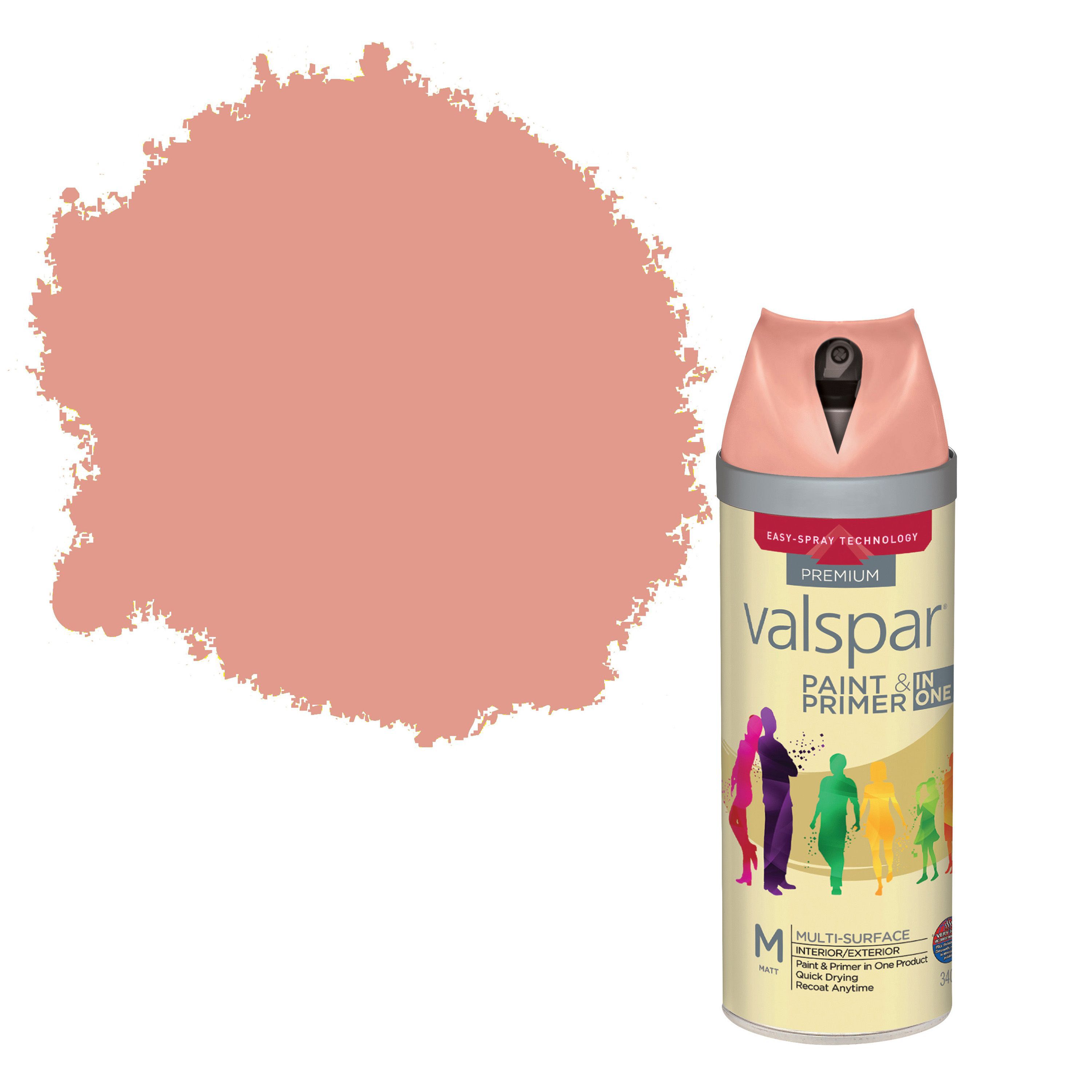 Valspar Premium Pink panache Matt Spray paint 400 ml Departments