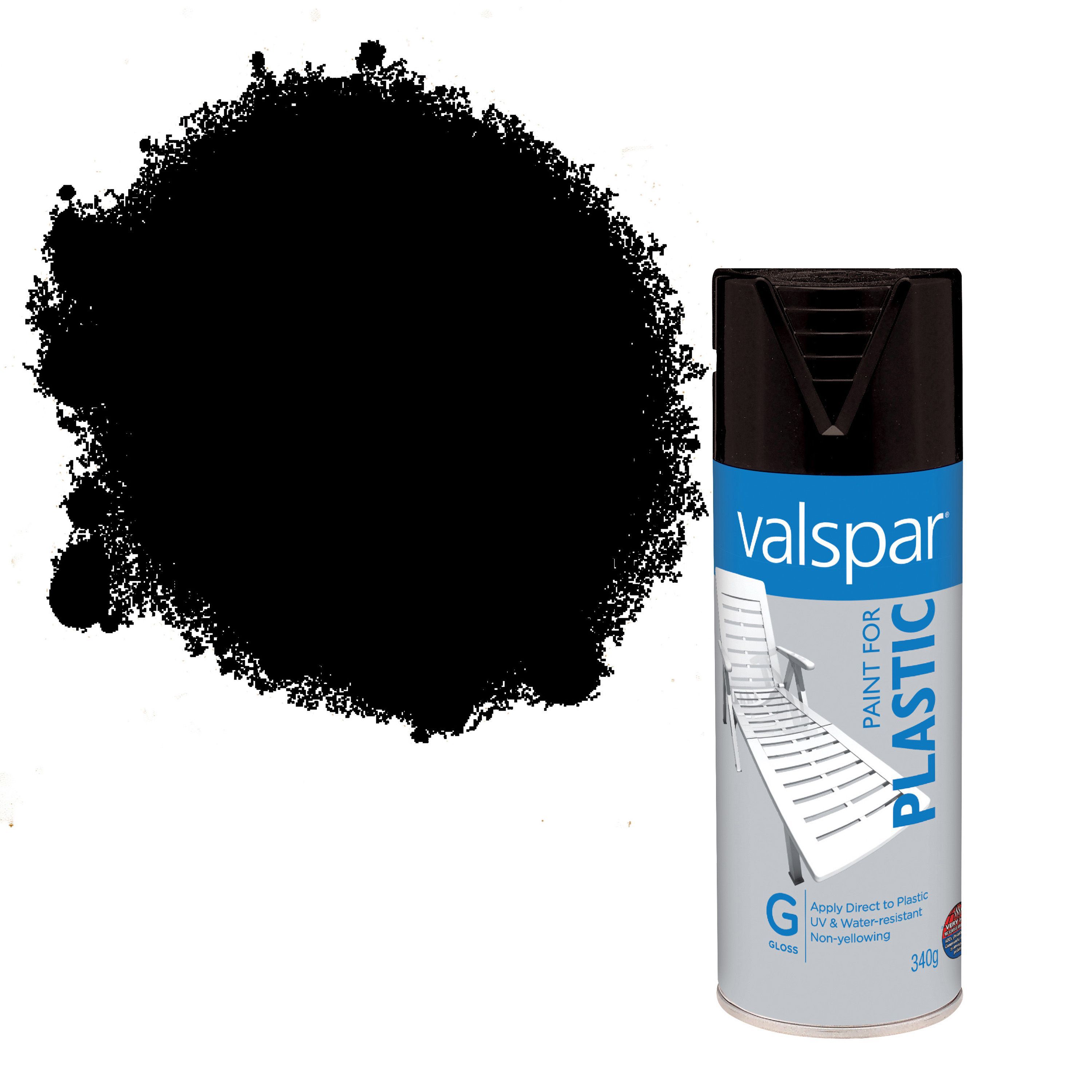 Valspar Black Plastic Spray Paint 400 ml Departments