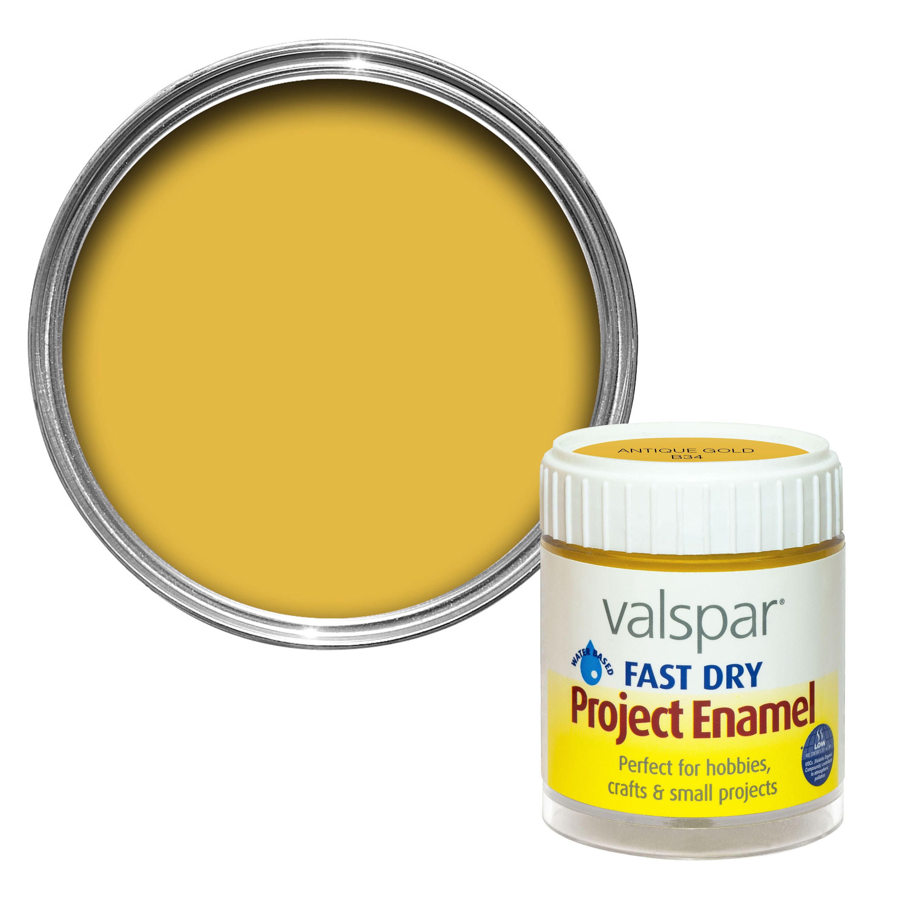 Valspar Fast dry Antique gold Metallic Enamel paint 59 ml Departments DIY at B&Q