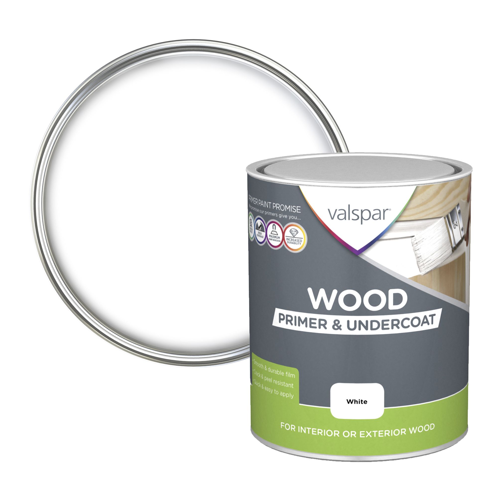 Valspar White Wood Primer & undercoat 0.75L Departments DIY at B&Q