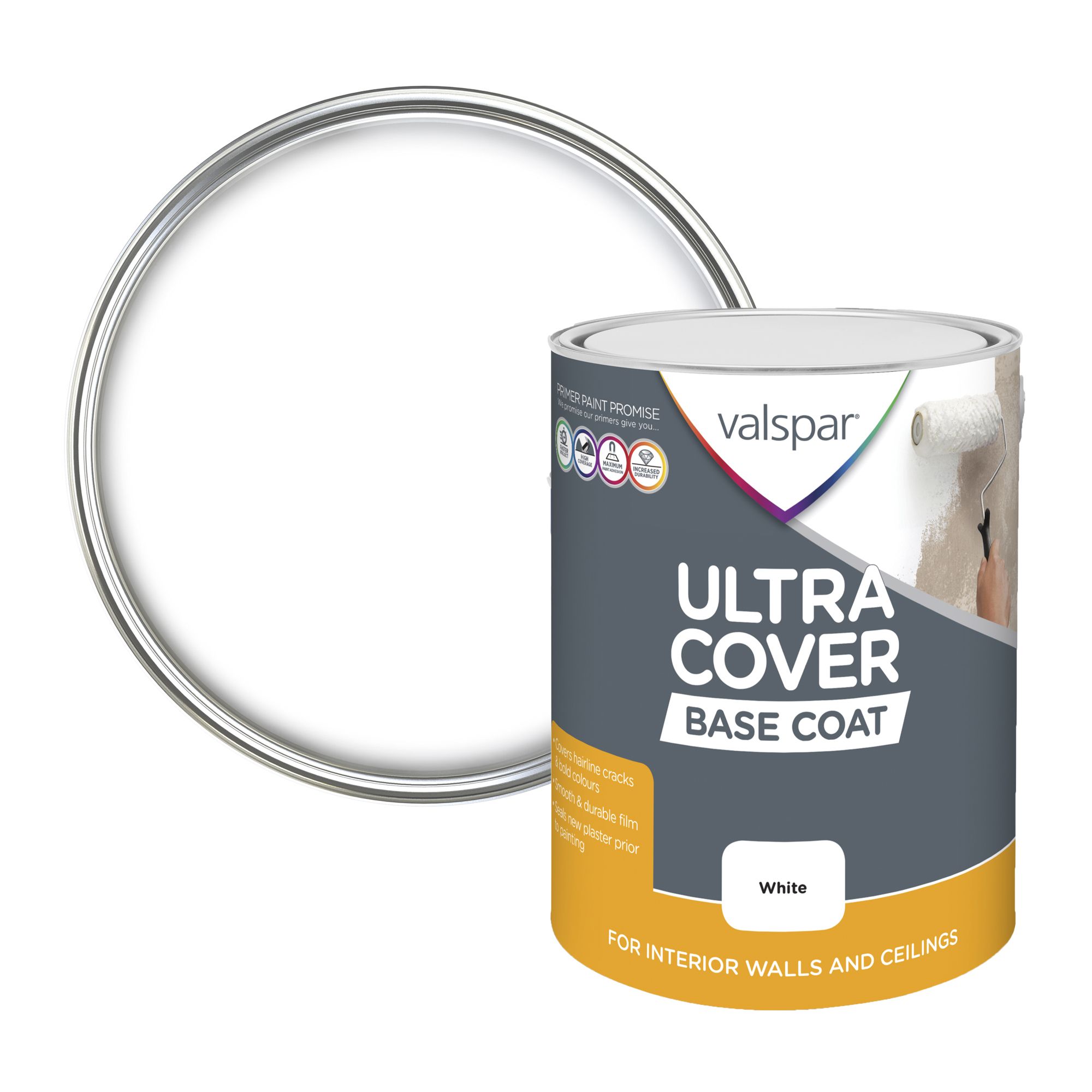 Valspar Ultra cover White Basecoat 5L Departments DIY at B&Q