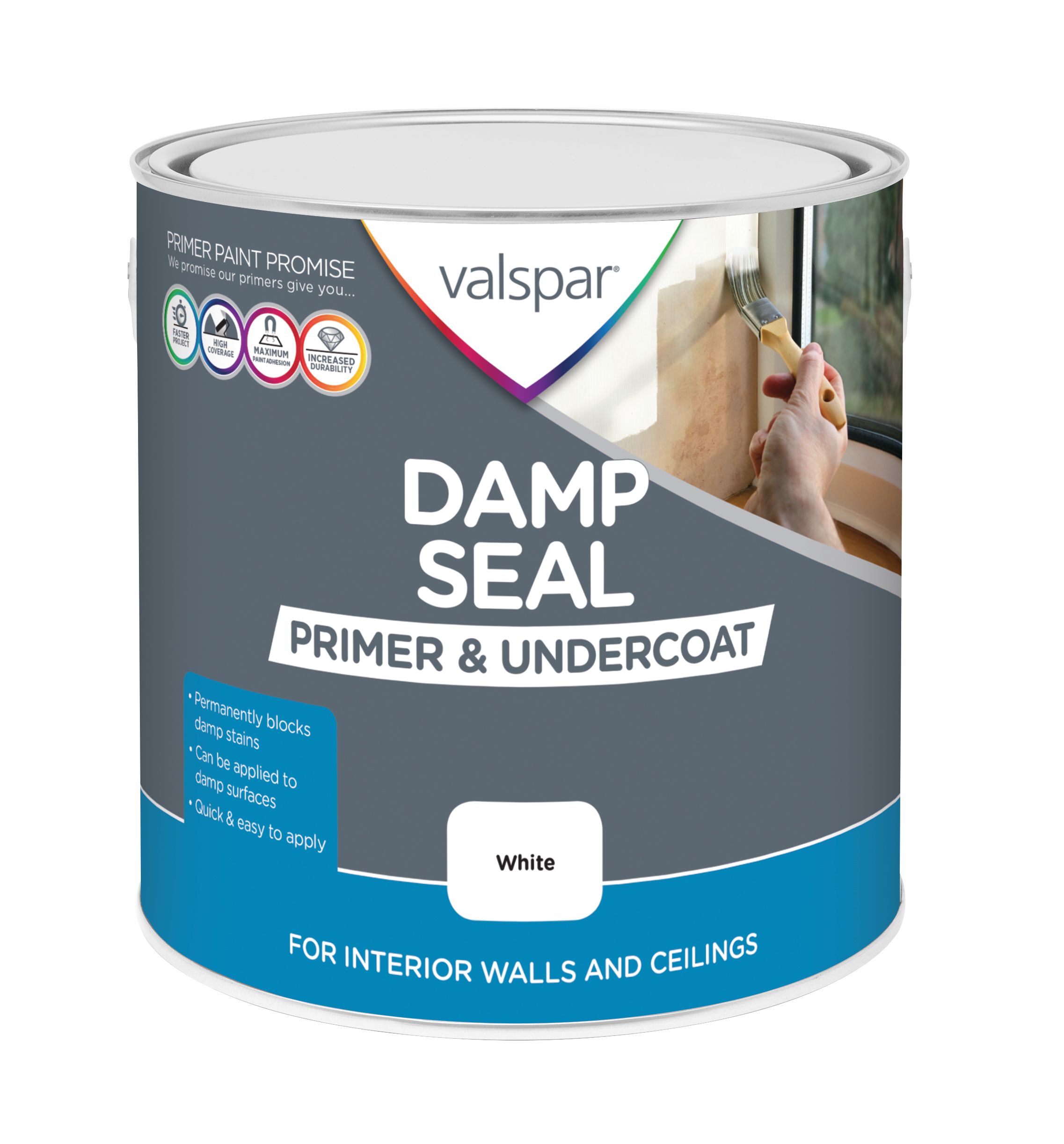 Valspar Damp Seal White Primer & Undercoat, 2.5L | Departments | DIY At B&Q