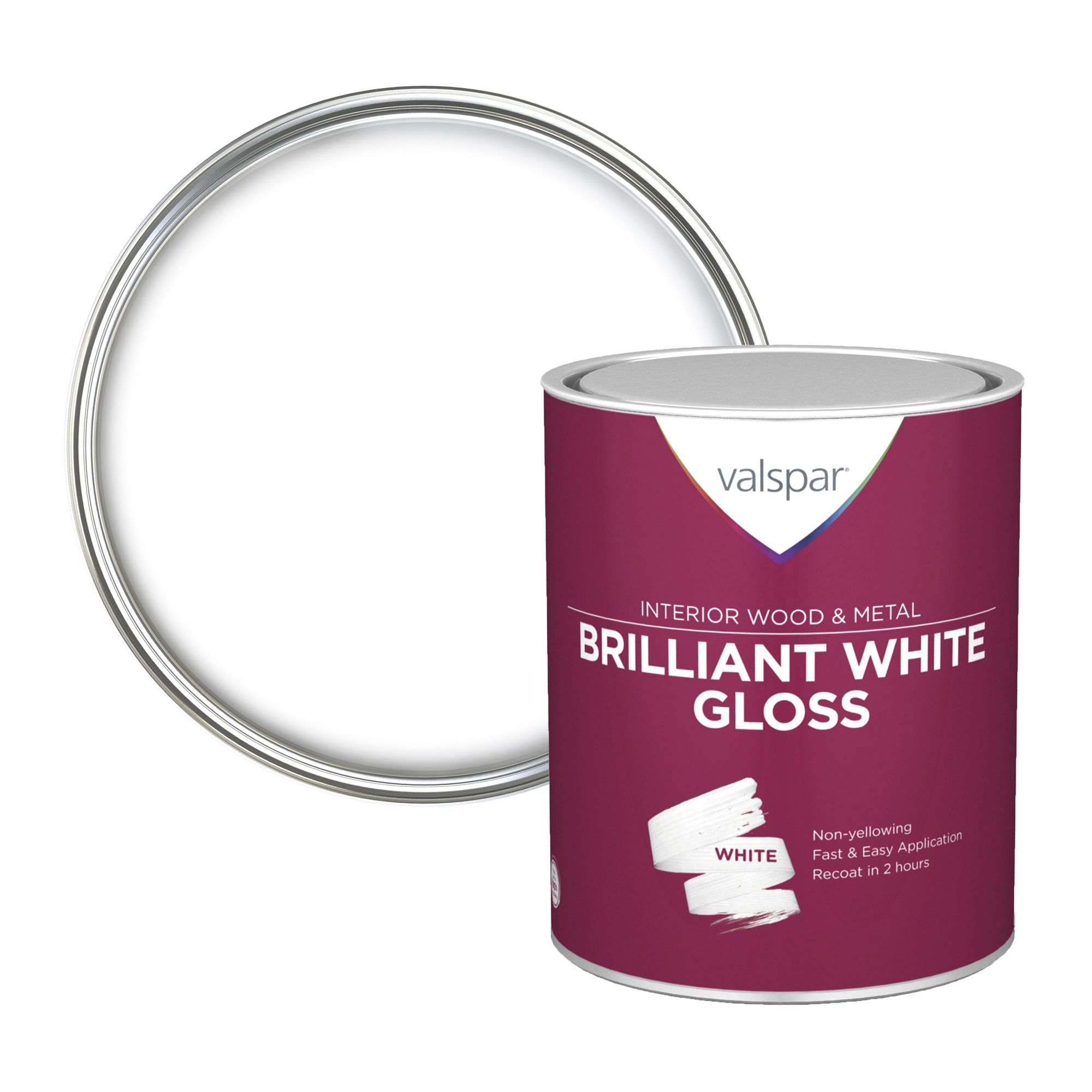 Valspar Pure brilliant white Gloss Paint 0.75L Departments DIY at B&Q