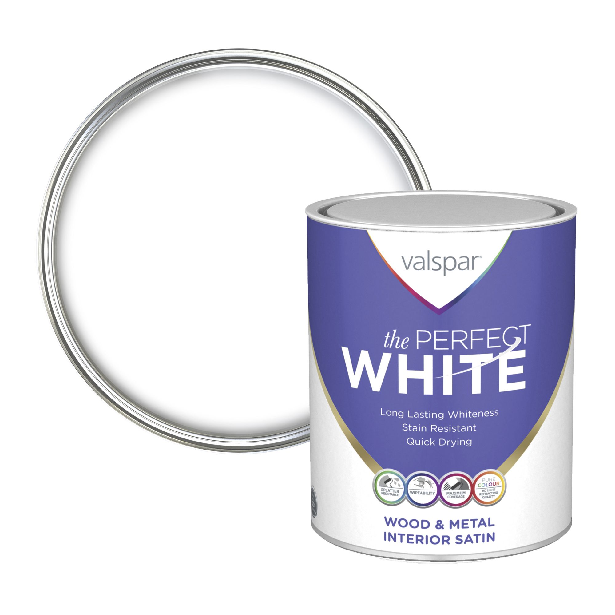 Valspar The perfect white Satin Paint 0.75L Departments TradePoint