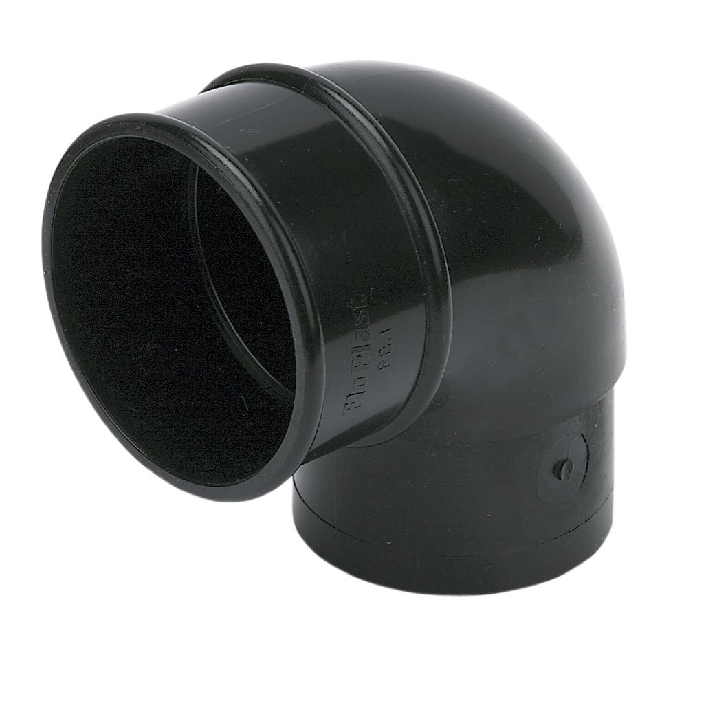 FloPlast Round 90 °° Gutter offset bend (Dia)68mm, Black Departments