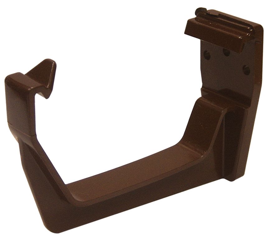 FloPlast Square Gutter fascia bracket (Dia)114mm, Brown, Pack of 1