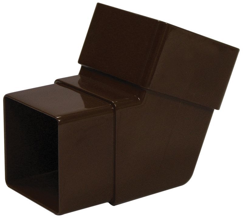 FloPlast Square 112.5 ° Gutter downpipe offset bend (Dia)65mm, Brown Departments DIY at B&Q