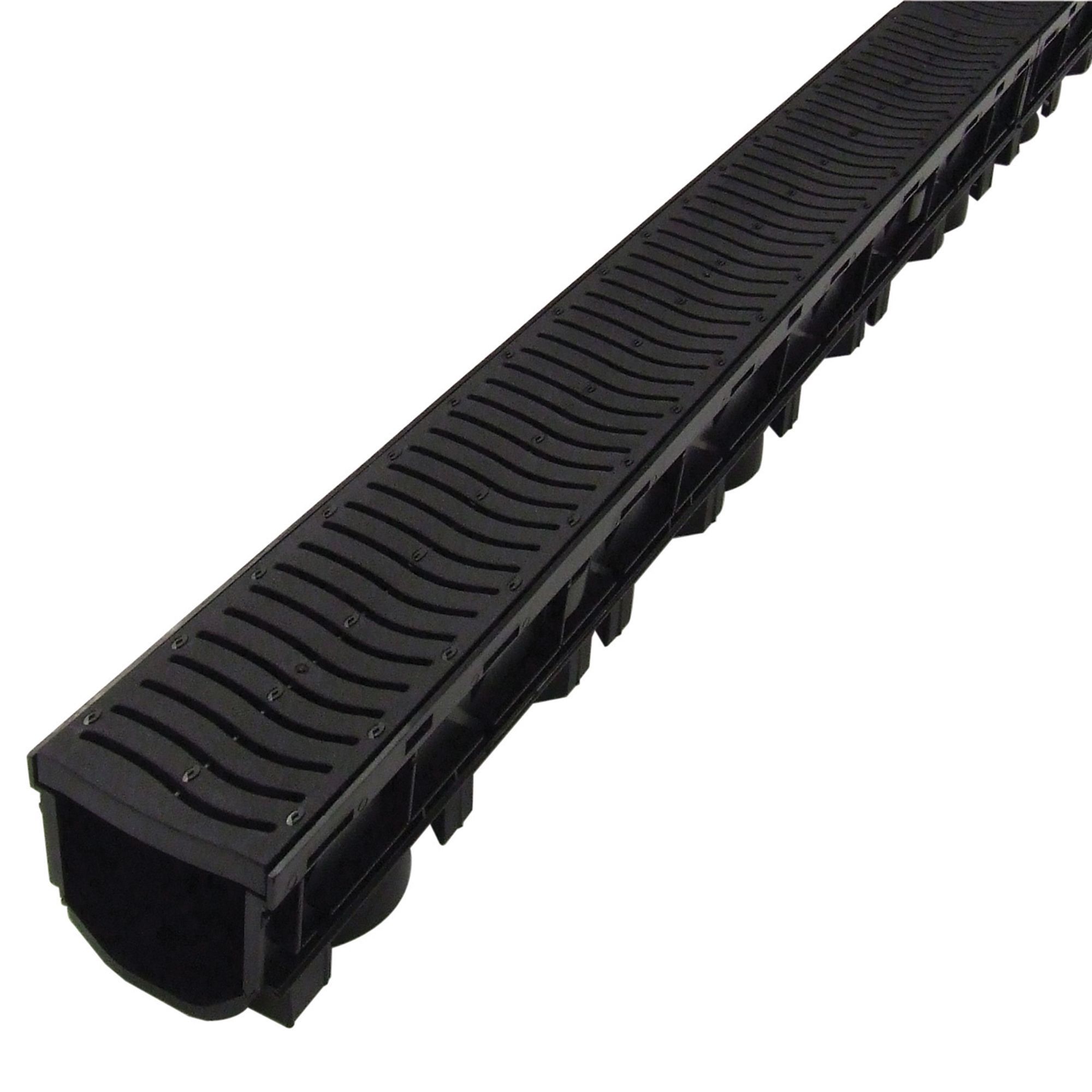 FloPlast ABS & polypropylene Channel drainage & grate, (L)1m (W)118mm ...