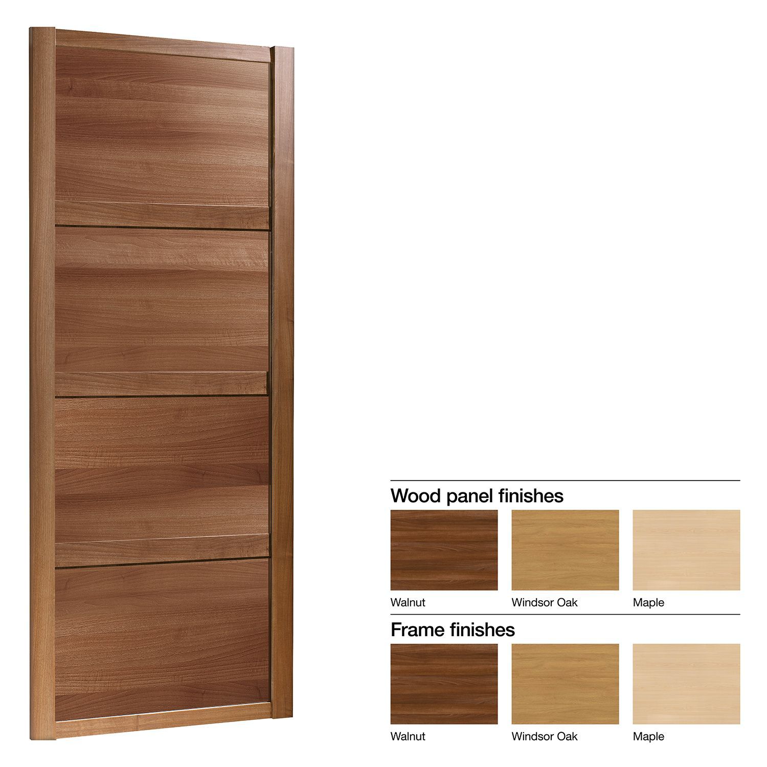 Made To Measure Shaker 4 Panel Wood Effect Sliding Wardrobe Door