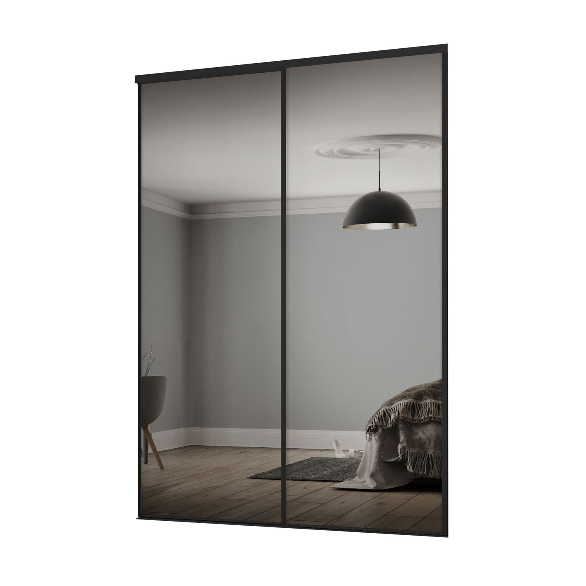 Classic Mirrored Sliding Wardrobe Door Kit H 2260 Mm W 1793mm