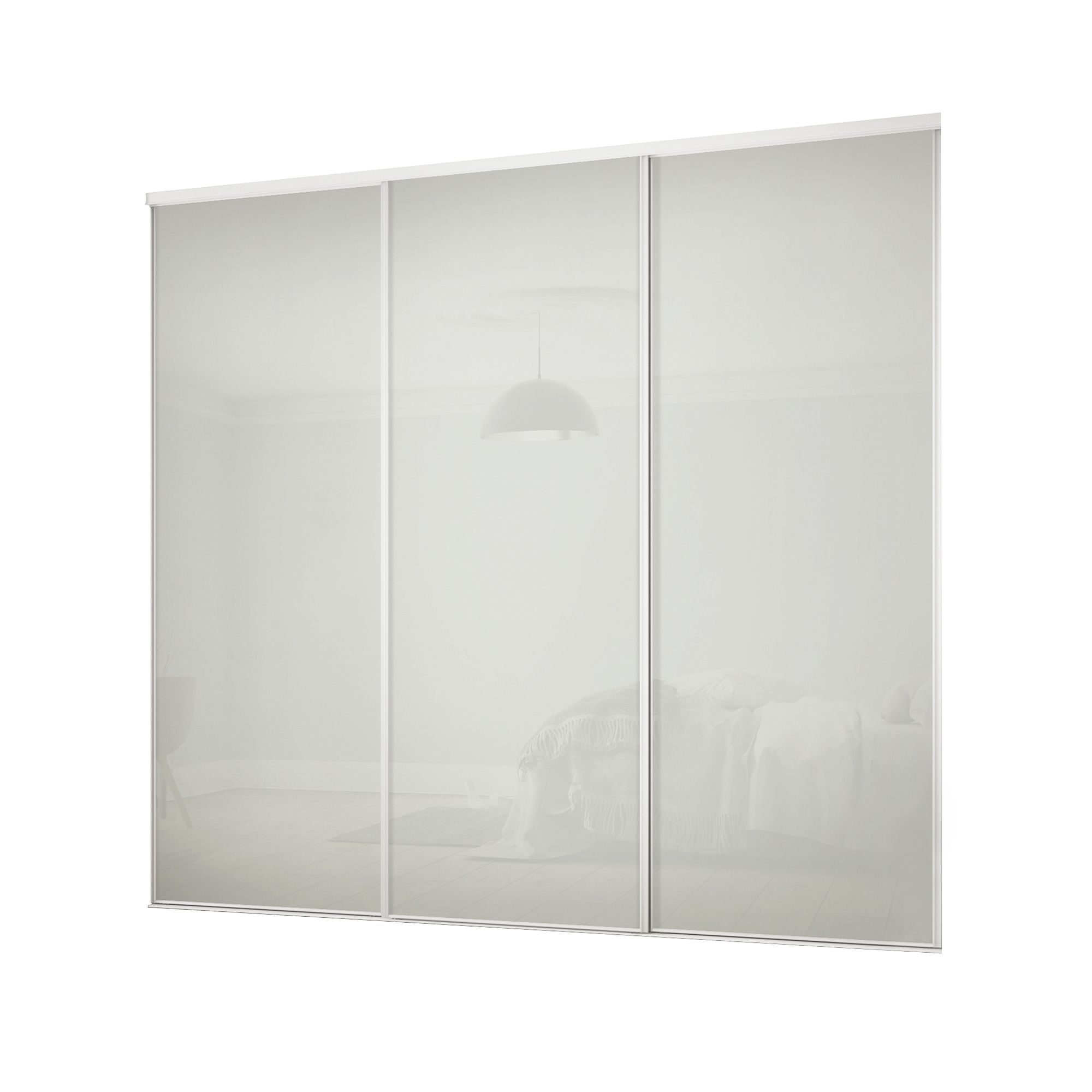 Classic Arctic white Sliding wardrobe door kit (H)2260 mm (W)2216mm