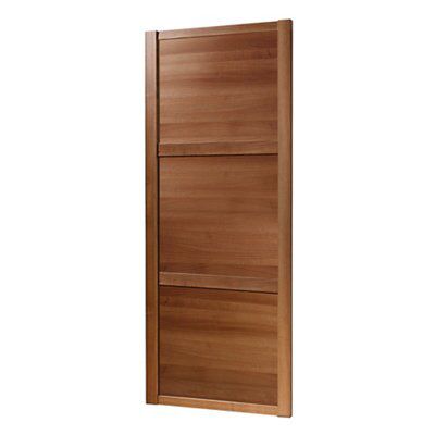 Shaker Natural Walnut Effect Sliding Wardrobe Door H 2220 Mm W