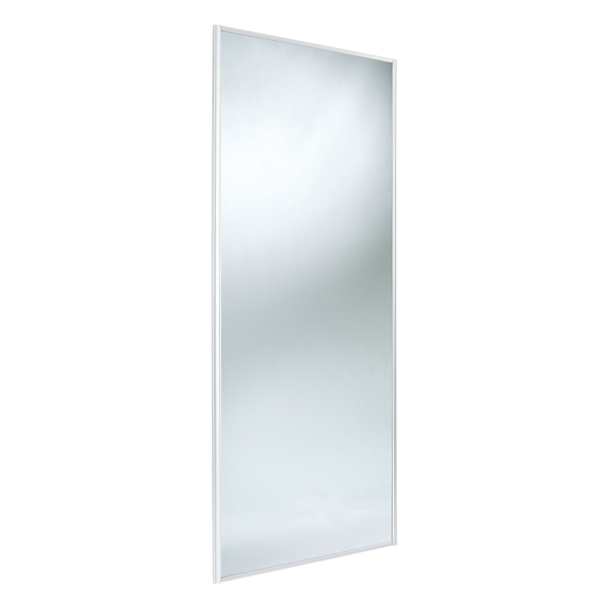 Classic Full Length Mirror White Mirror Effect Sliding Wardrobe