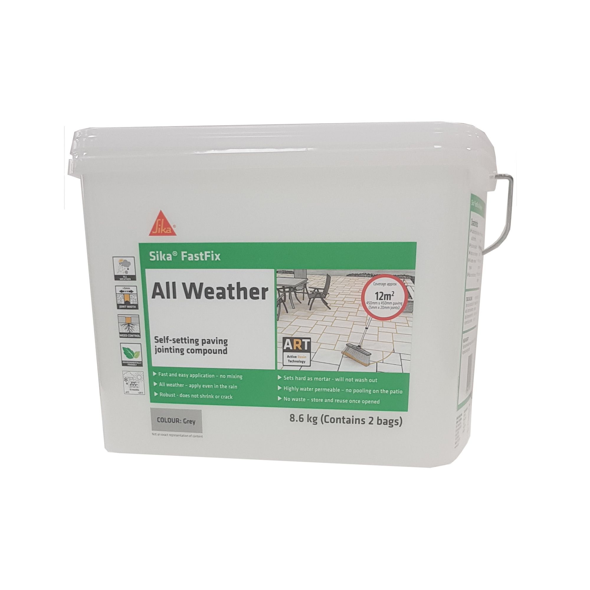 Sika Fast Fix Grey Paving grout (W)8.6kg Departments TradePoint