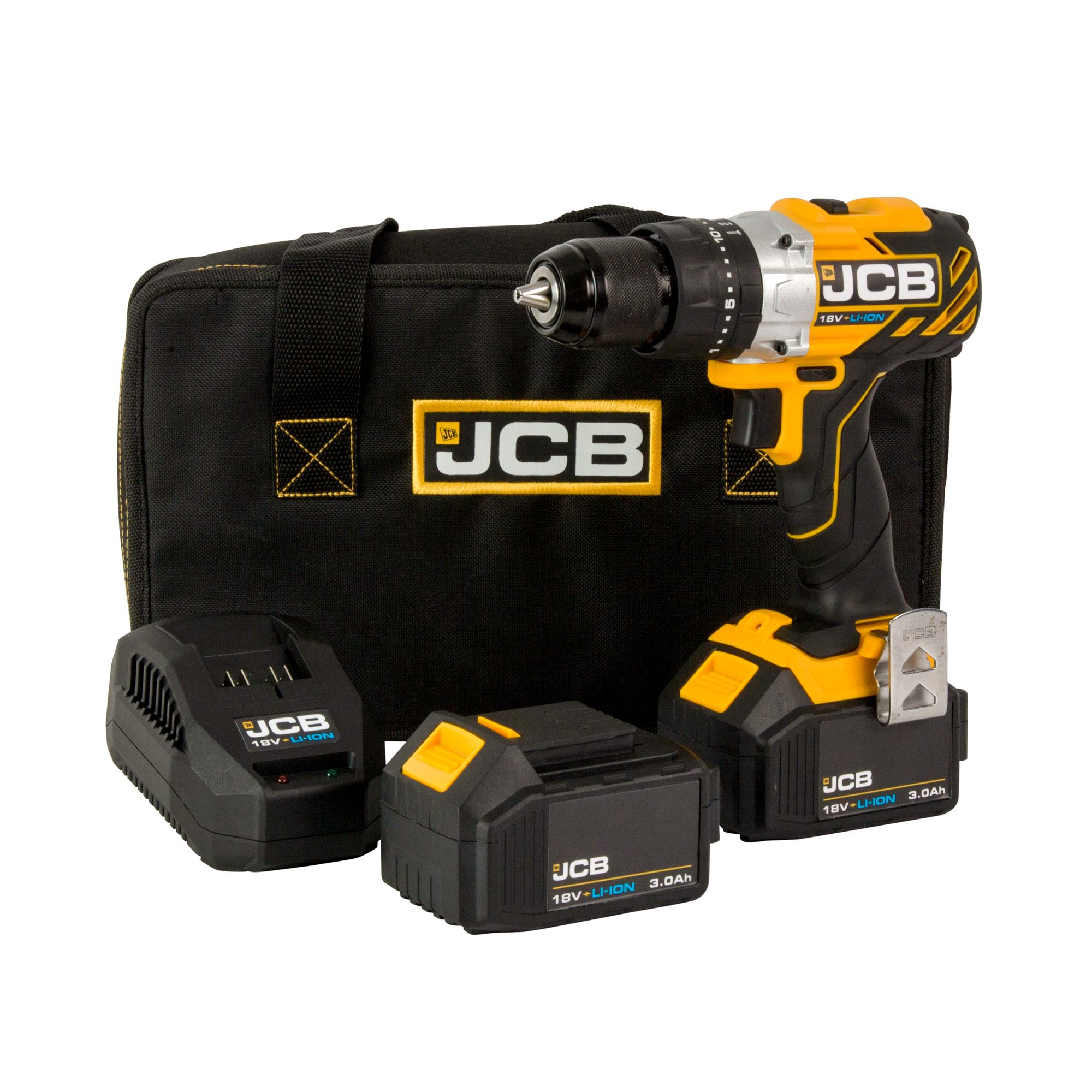 JCB Cordless 18V 3Ah Lithiumion Brushless Combi drill JCB18BLCD3