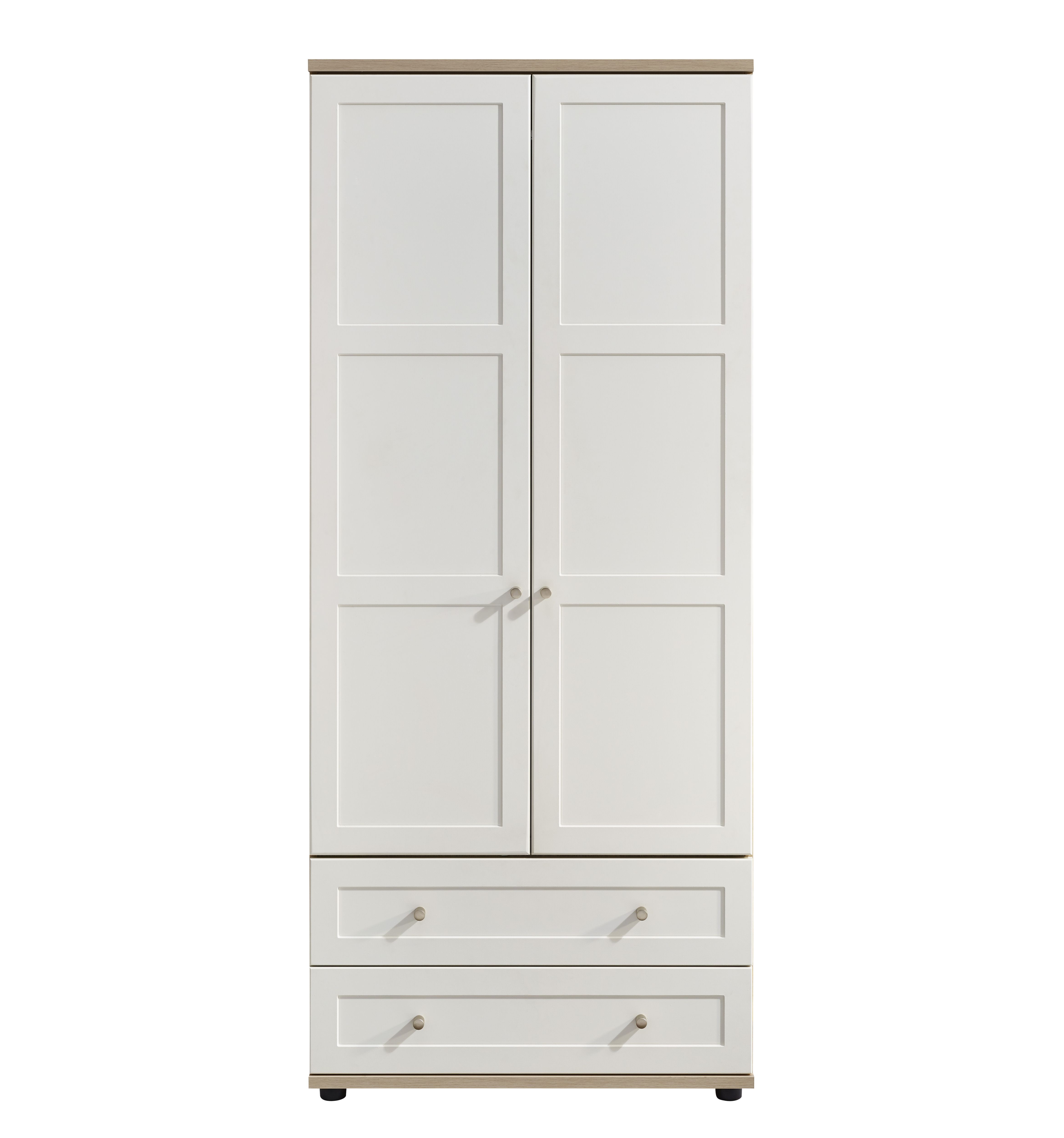 Darcey 2 Door 2 Drawer White Oak Effect 2 Door 2 Drawer Wardrobe