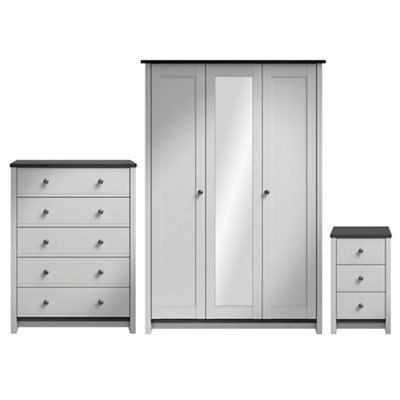 Manor Grey dark oak effect Bedroom furniture set ...