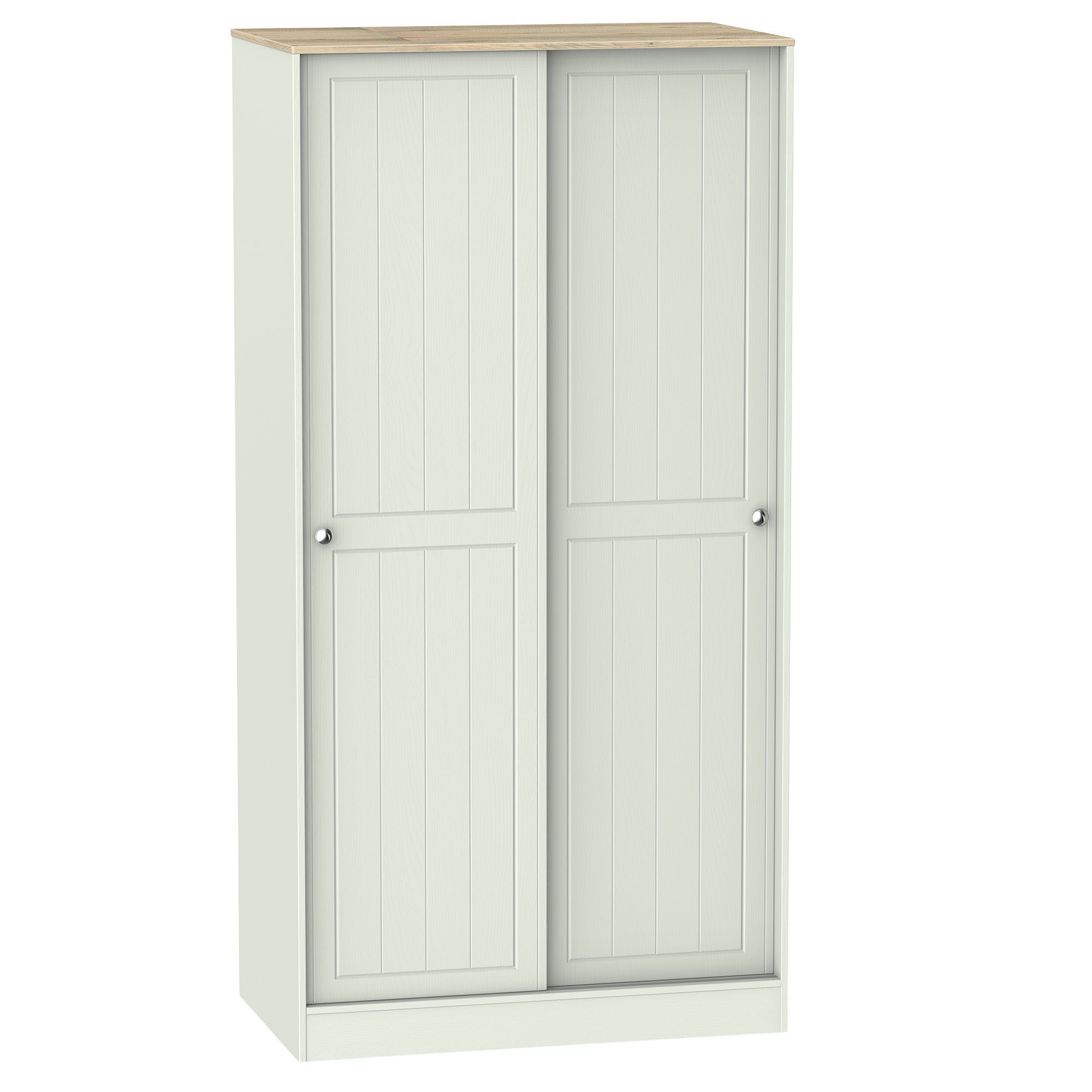 Como PreAssembled Grey Oak effect 2 door Sliding wardrobe (H)1960mm (W)1100mm Departments