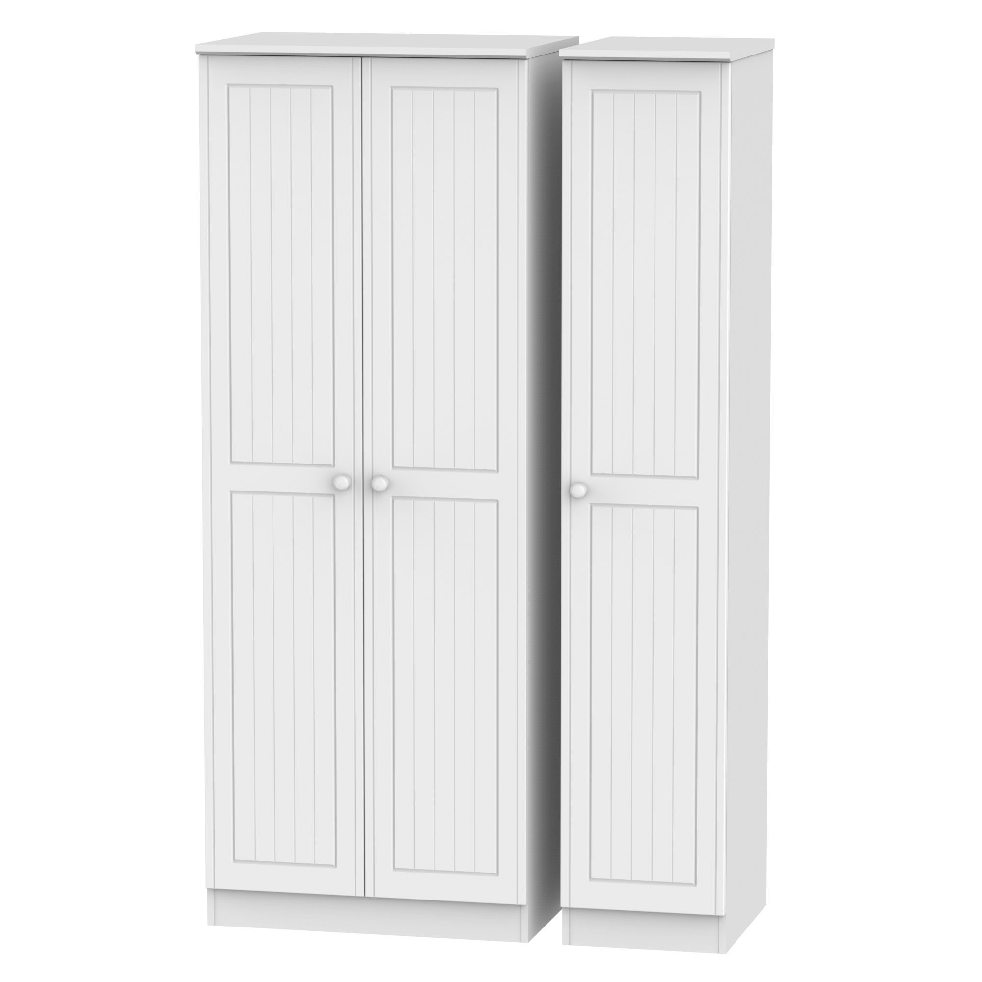 Warwick Contemporary White 3 Door Tall Triple Wardrobe H