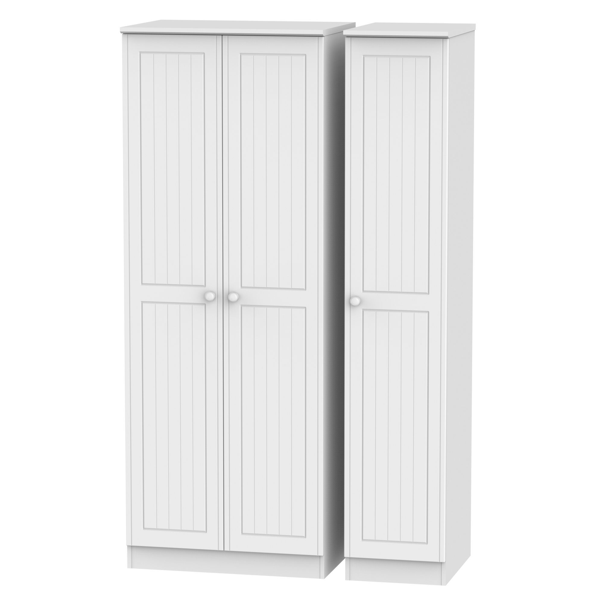 Warwick Contemporary White 3 Door Tall Triple Wardrobe H