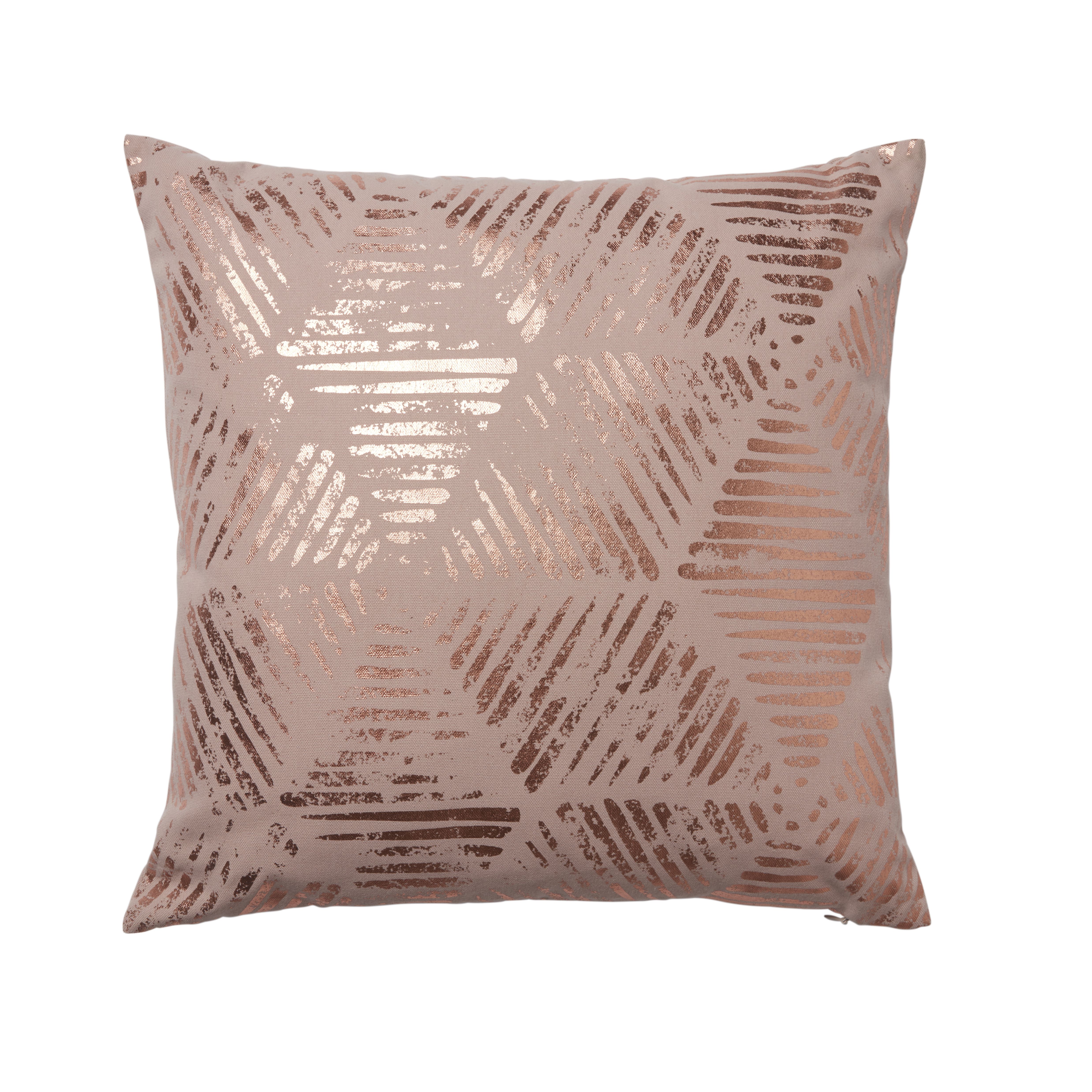 Geometric foil Cushion Departments DIY at B&Q
