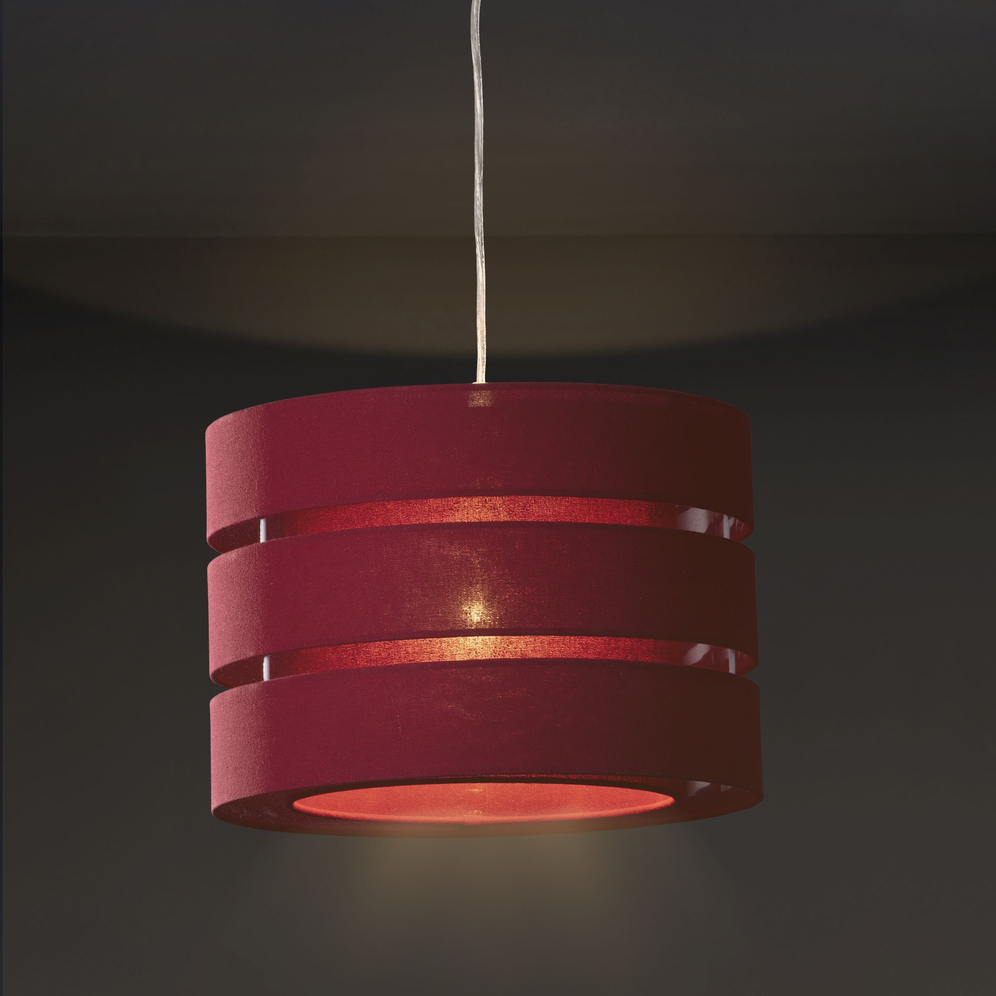 Colours Trio Crimson red Classic Light shade (D)350mm Departments DIY at B&Q