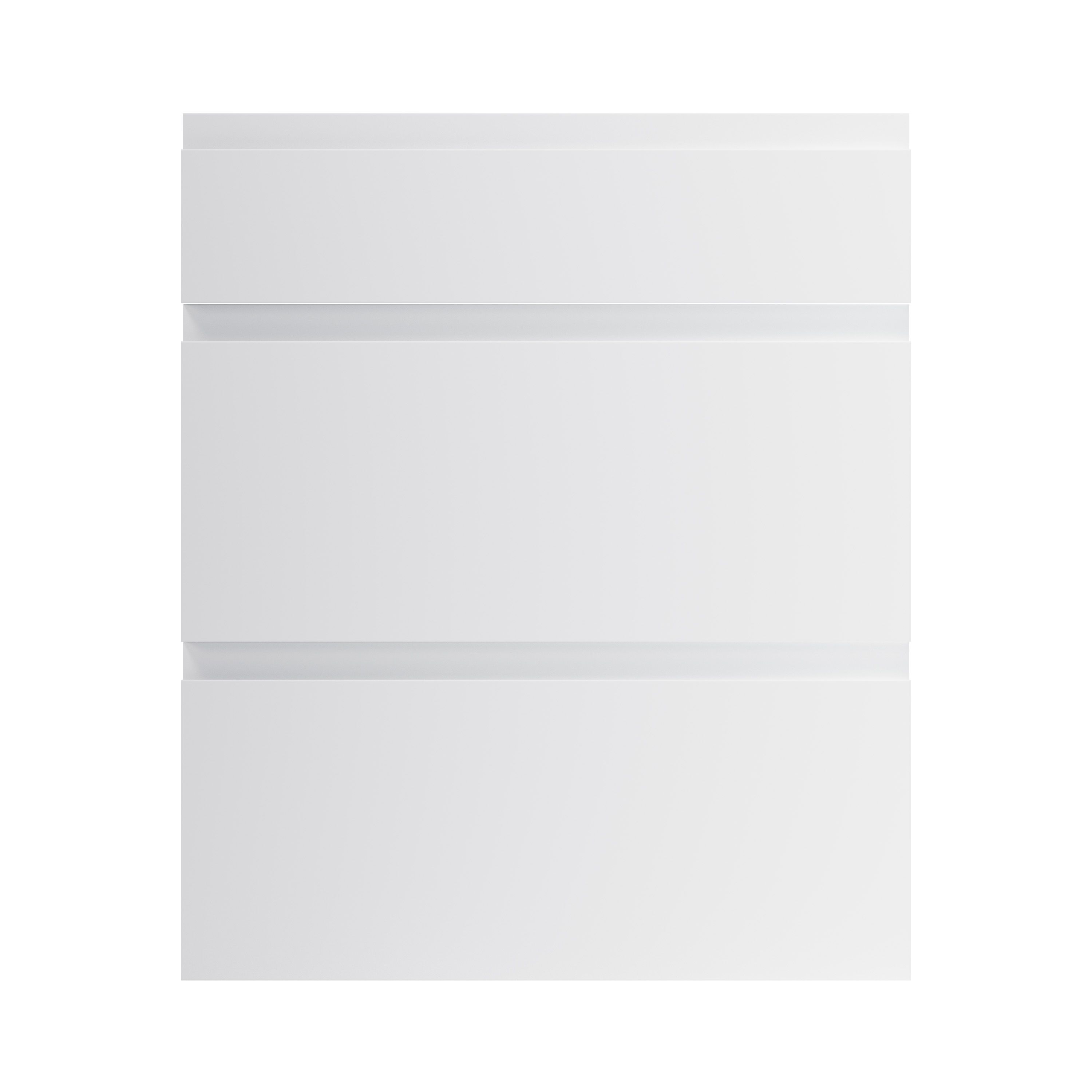 GoodHome Garcinia Gloss light grey integrated handle Drawer front (W)600mm, Pack of 3