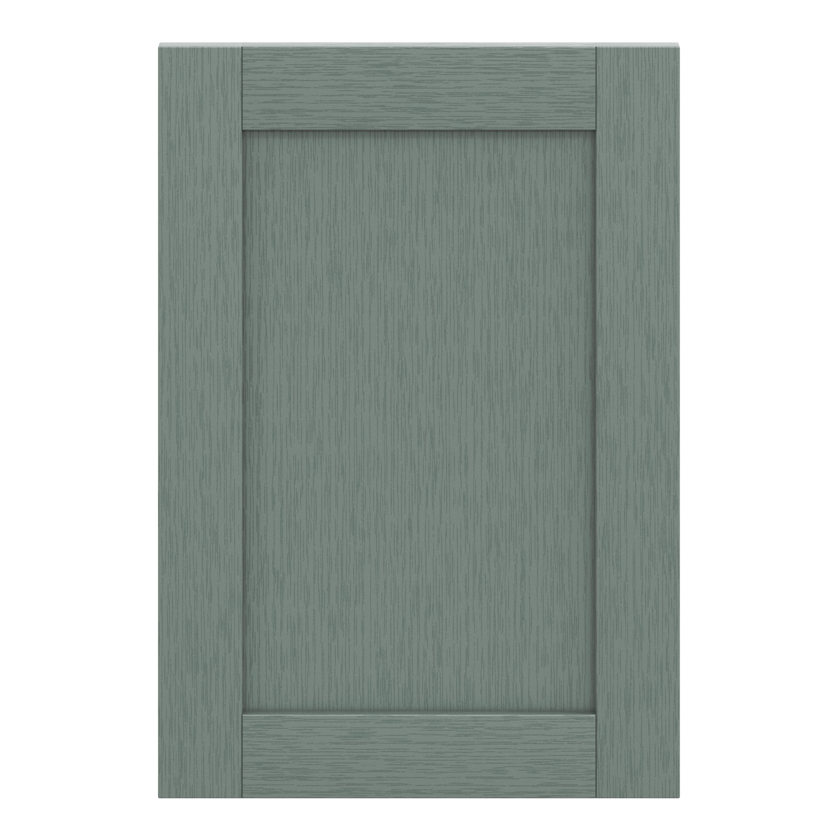 GoodHome Alpinia Matt Green Painted Wood Effect Shaker Highline Cabinet door (W)500mm (H)715mm (T)18mm