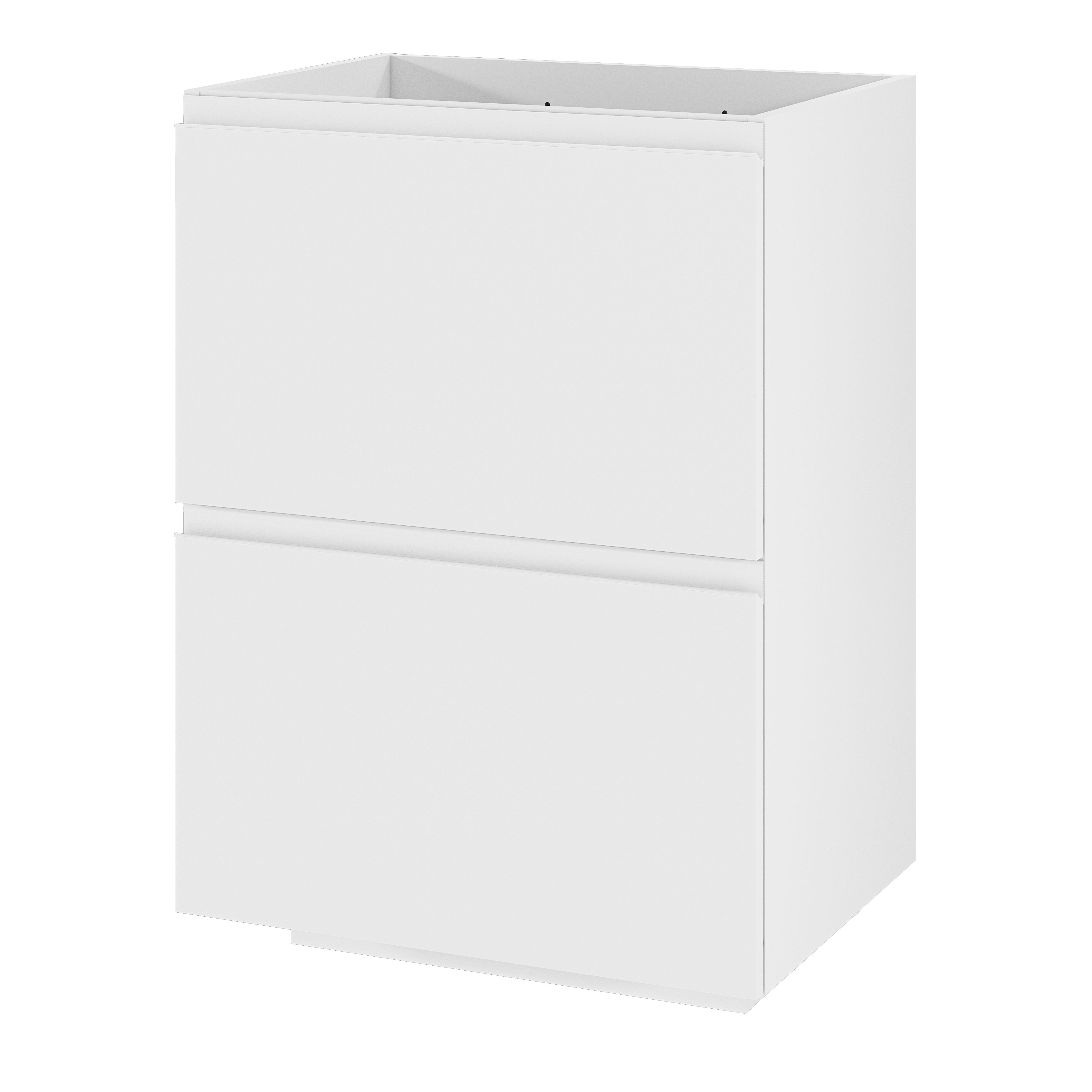 GoodHome Levanna Matt White Double Freestanding Bathroom Cabinet (H) 850mm (W) 600mm