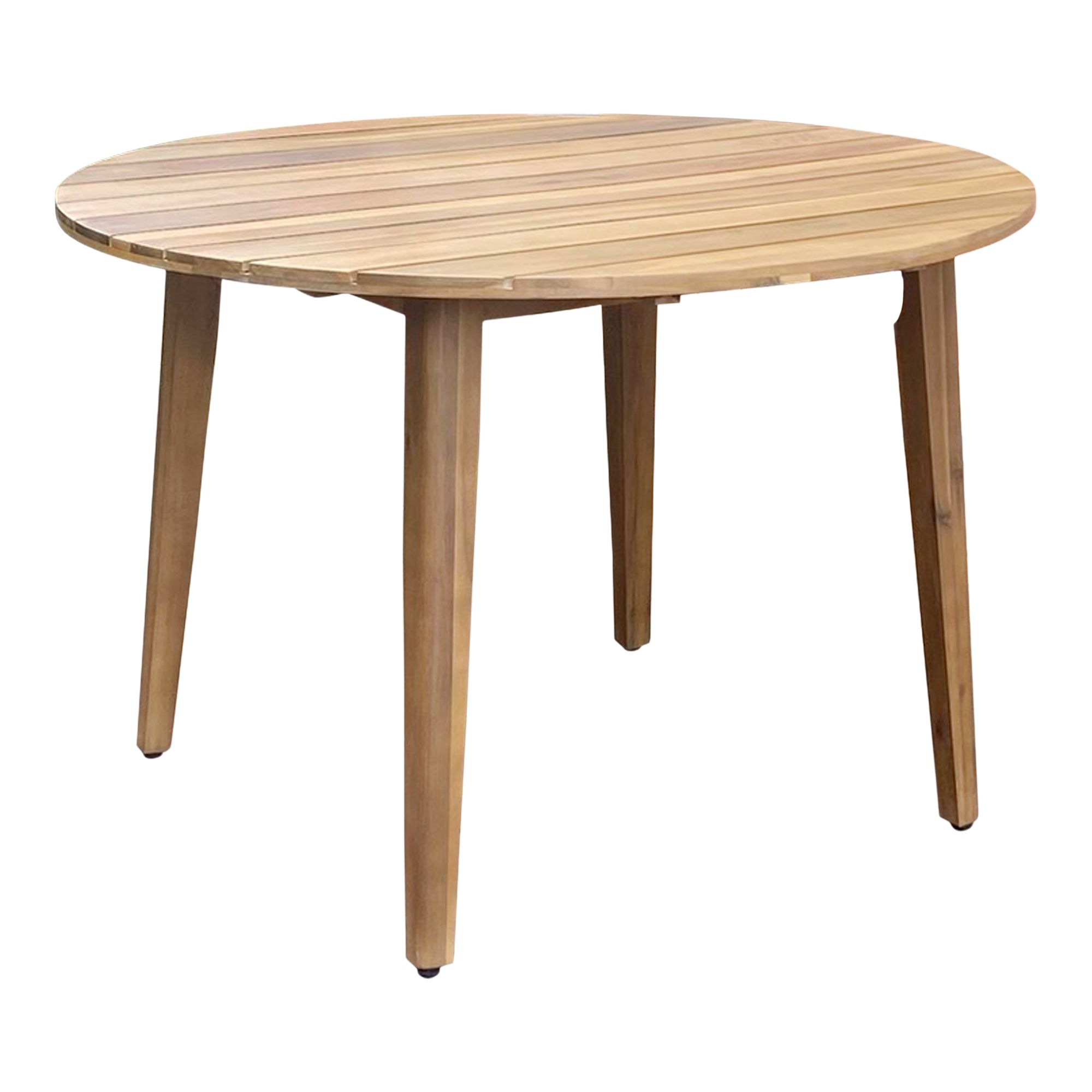 GoodHome Vitello Grey & natural Wooden 4 seater Round Dining table